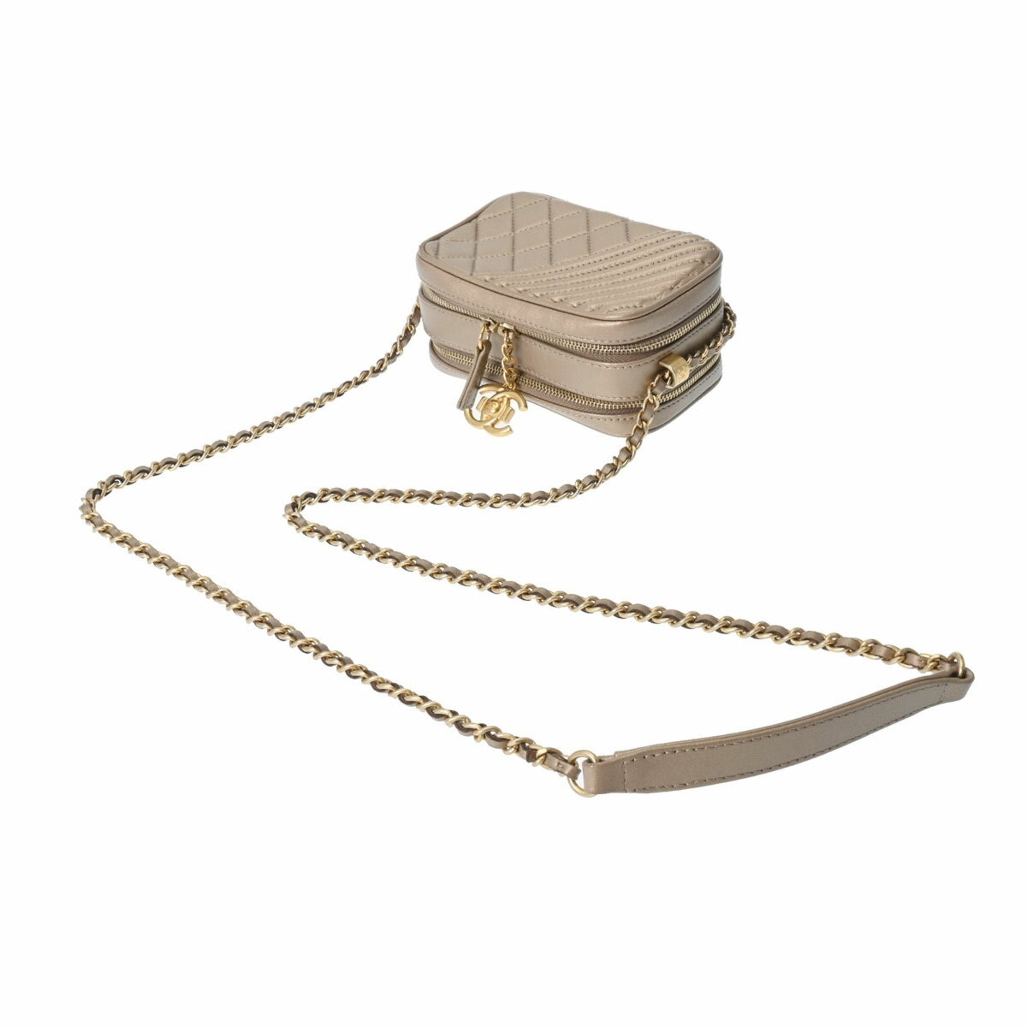 Chanel Bronze Leather Shoulder Bag (Pre-Owned)