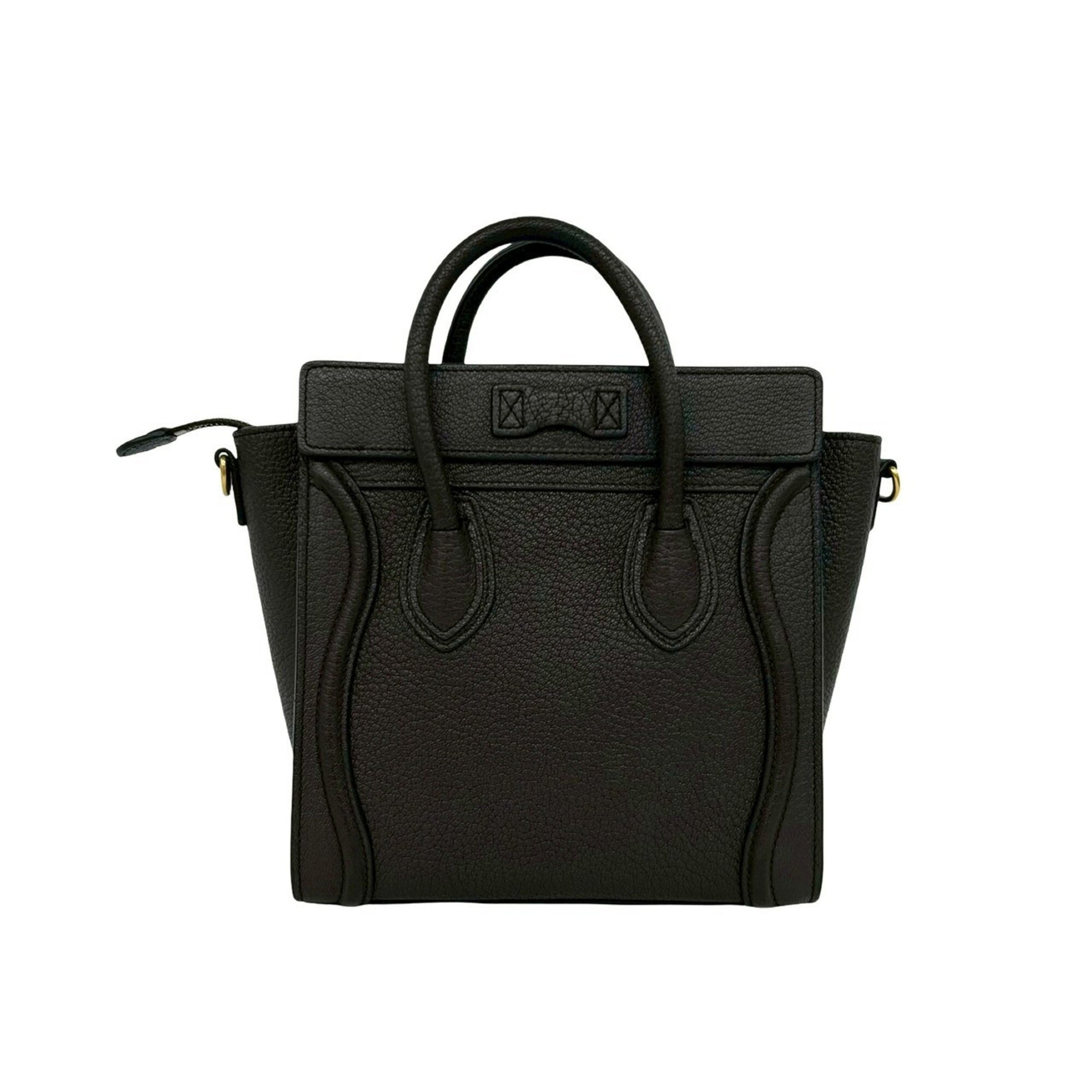 Celine Brown Leather Handbag Shoulder Bag Tote Bag (Pre-Owned)