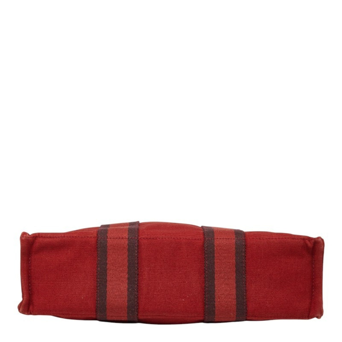 Hermes Fourre Tout Red Color Canvas Handbag (Pre-Owned)
