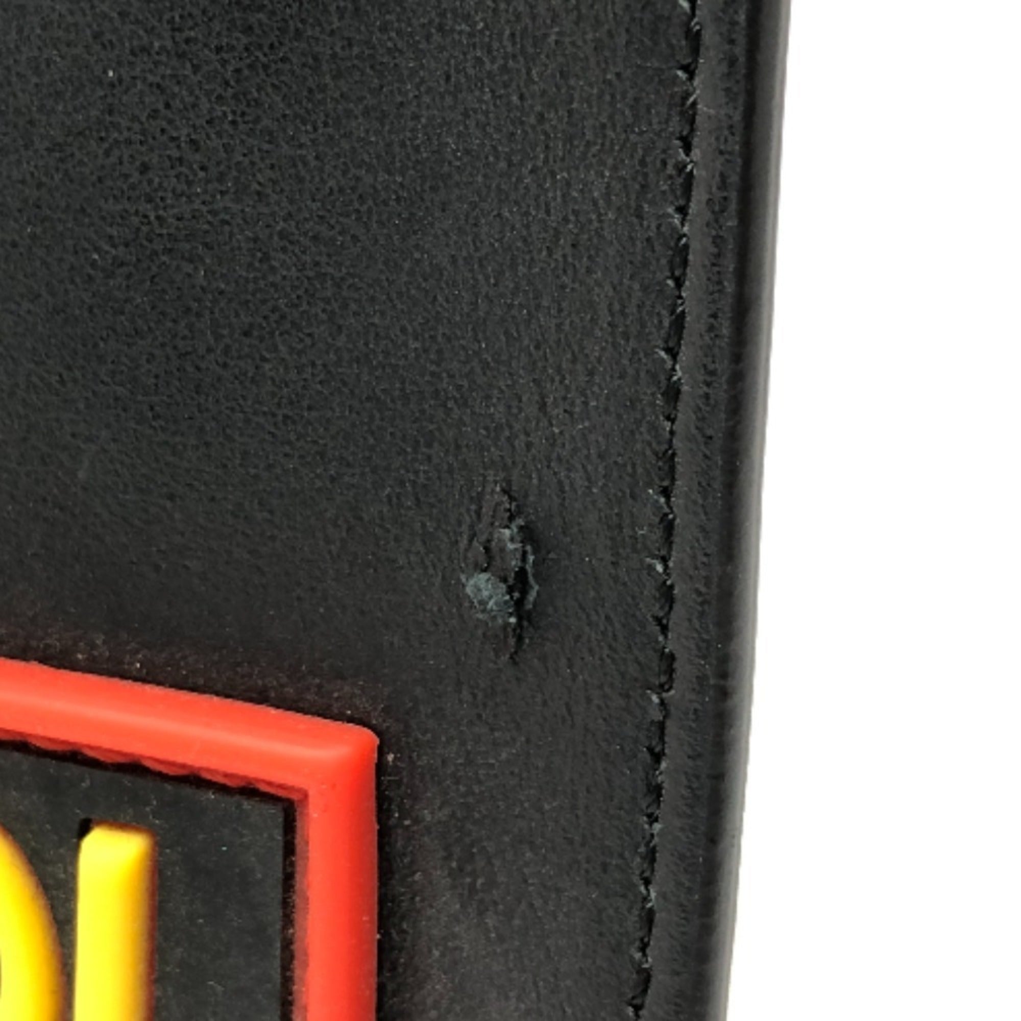 Fendi Black Multi-Color Leather Clutch Bag (Pre-Owned)