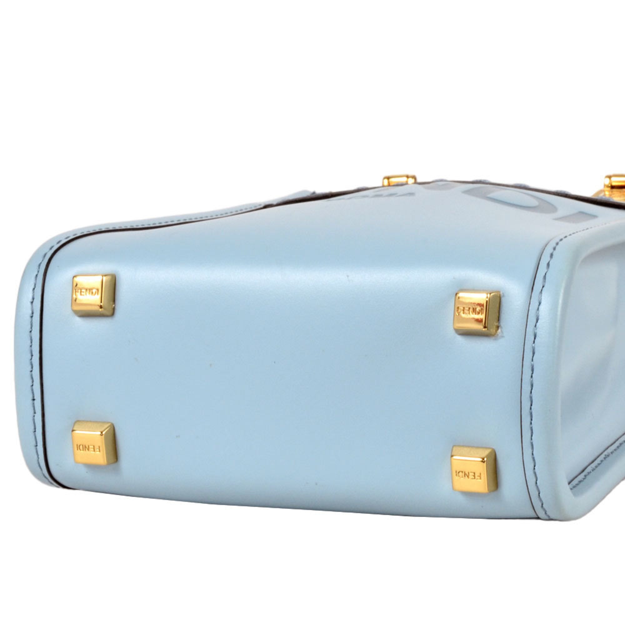 Fendi Blue Leather Handbag Shoulder Bag (Pre-Owned)