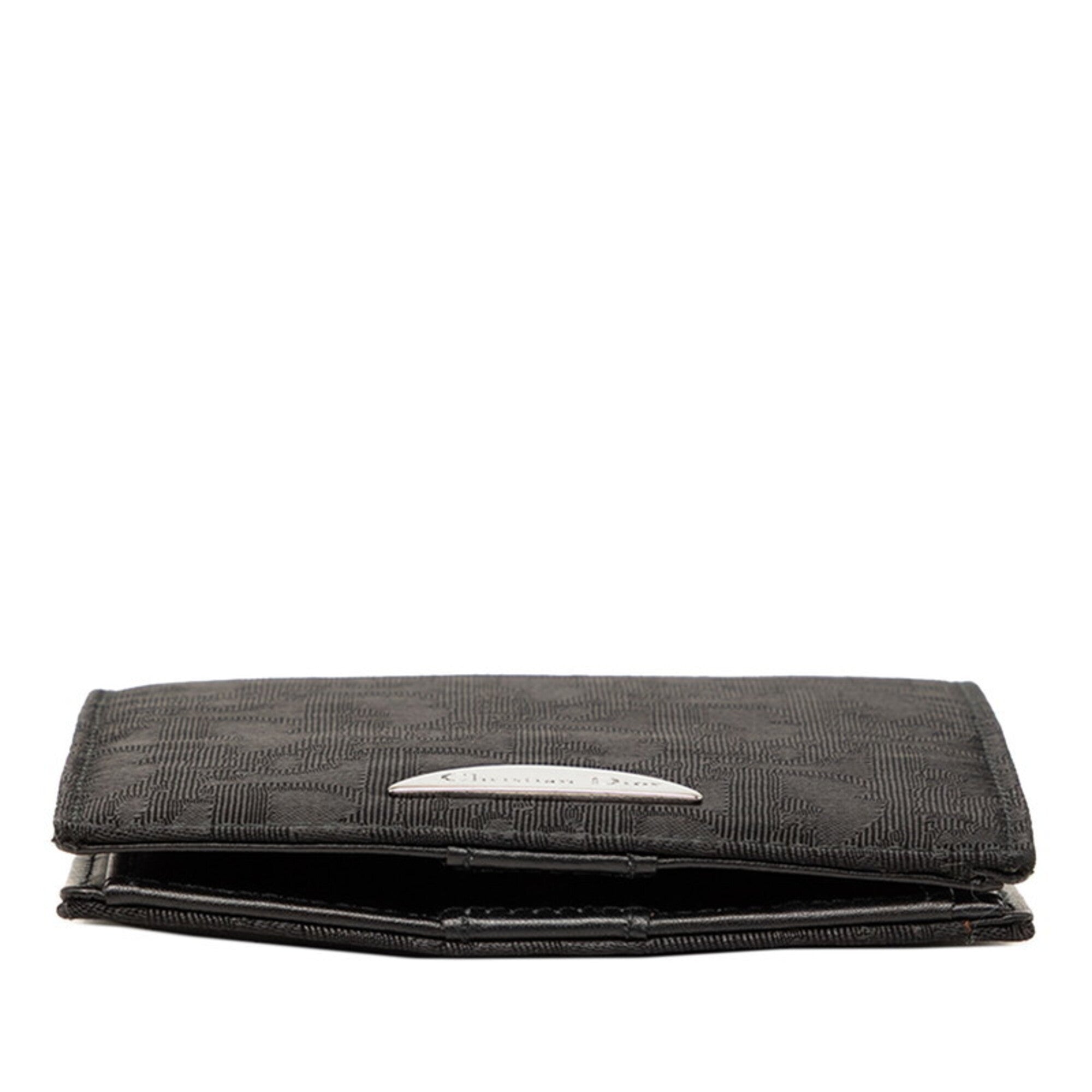 Christian Dior Black Jacquard Nylon Leather Wallet (Bi-Fold) (Pre-Owned)