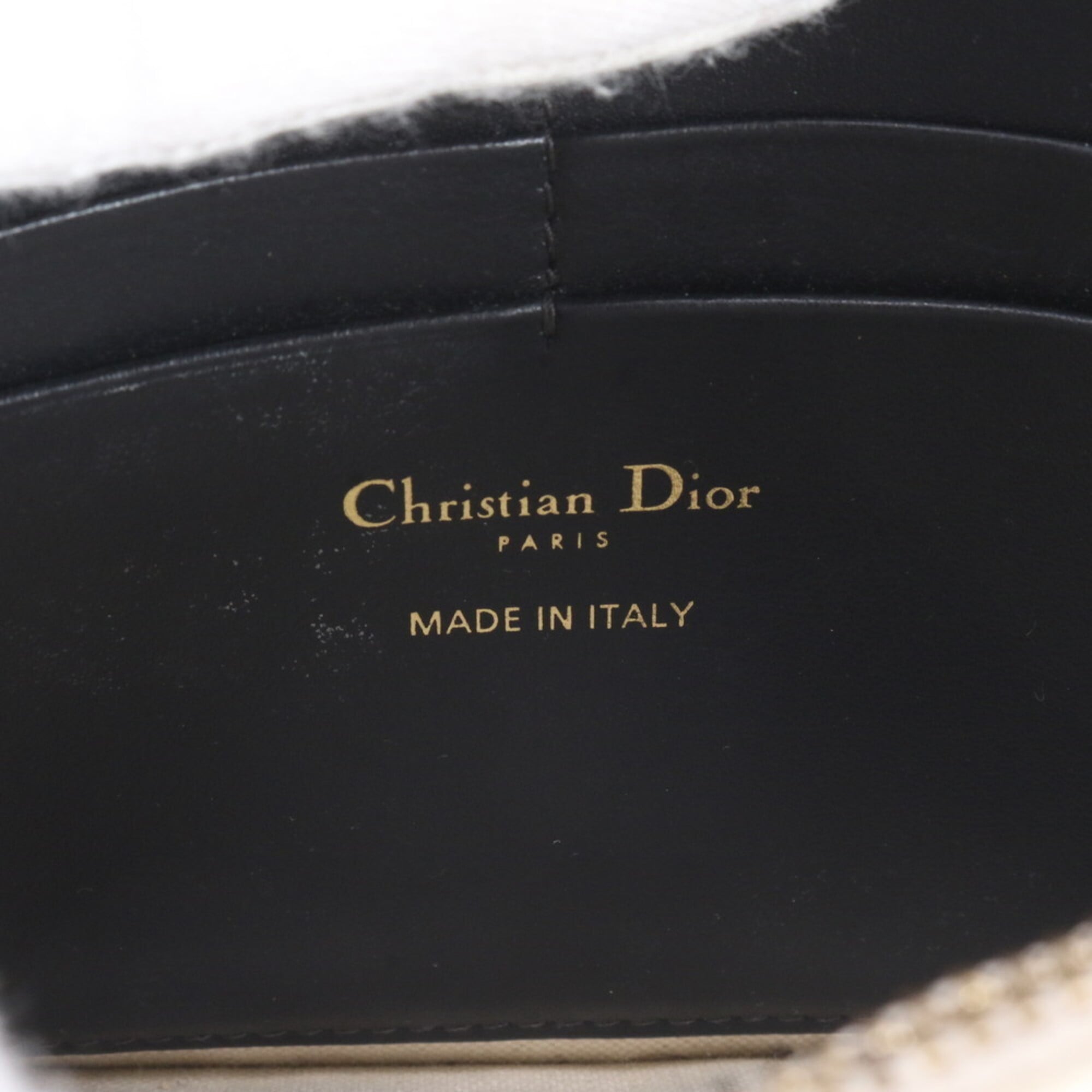 Christian Dior Navy Leather Canvas Clutch Bag Shoulder Bag (Pre-Owned)