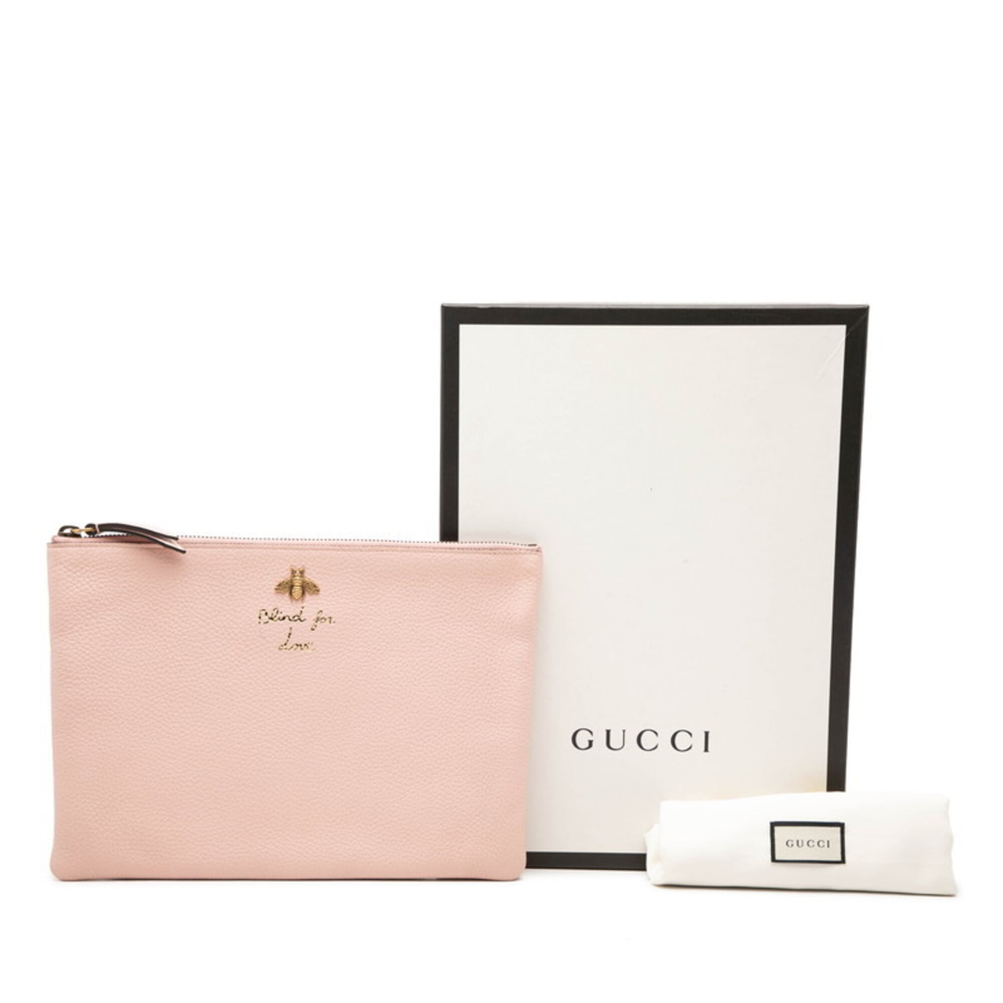Gucci Pink Leather Clutch Bag (Pre-Owned)