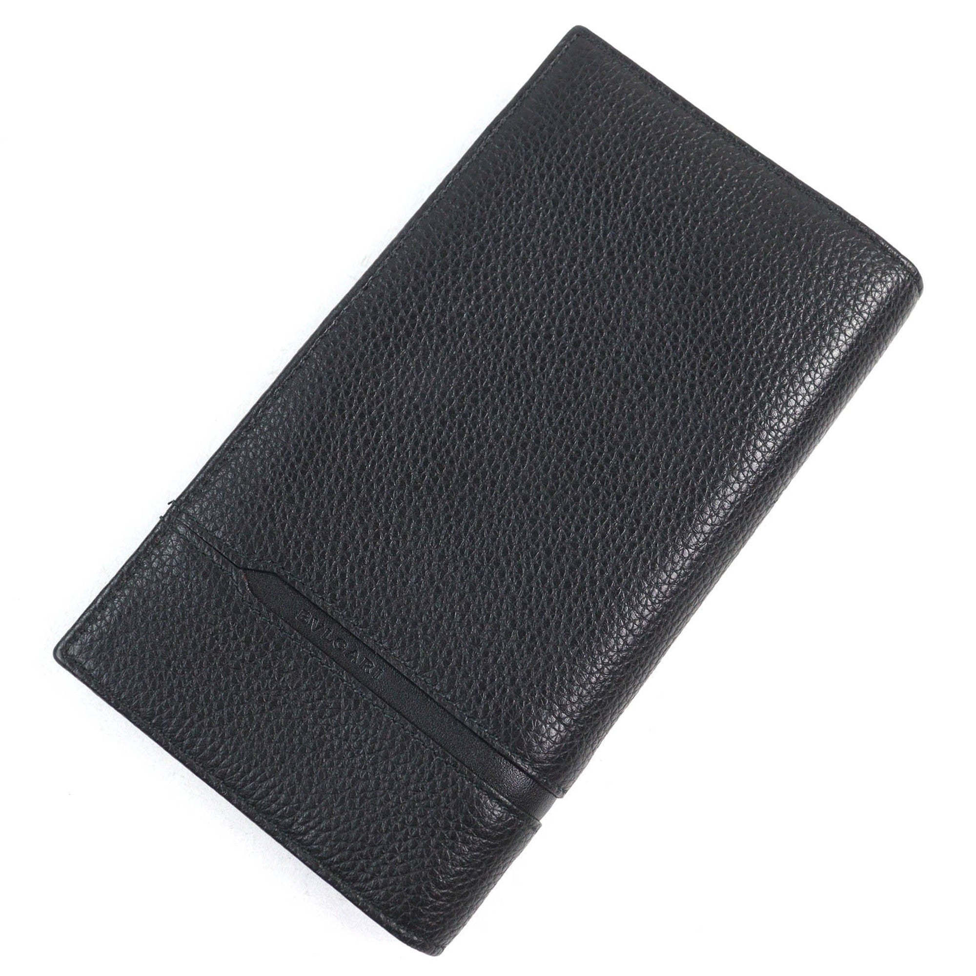 Bvlgari Black Leather Long Wallet (Bi-Fold) (Pre-Owned)