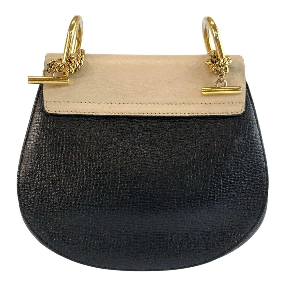 Chloé Beige Black Leather Pochette Shoulder Bag (Pre-Owned)