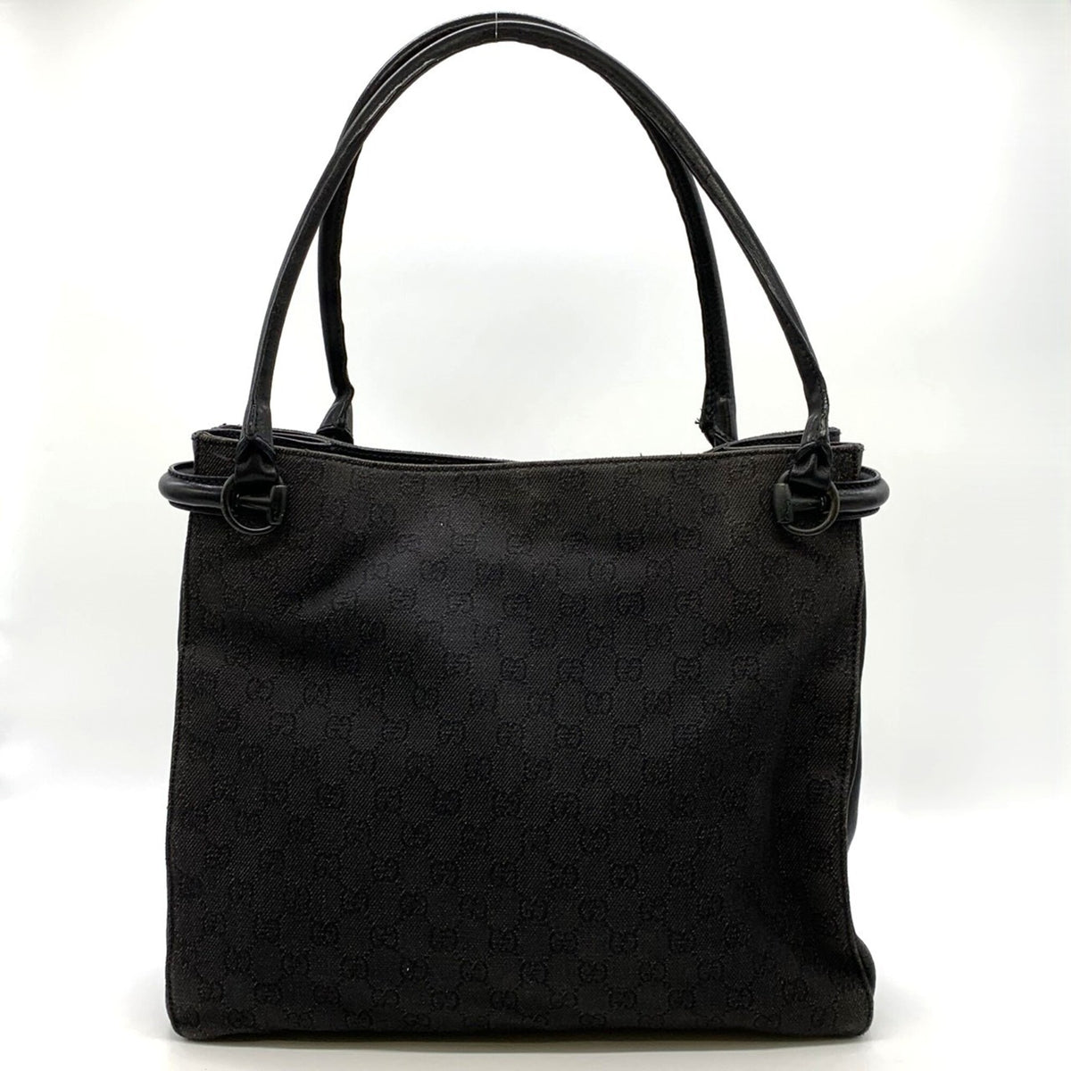 Gucci Gg Canvas Black Gg Canvas Shoulder Bag Tote Bag (Pre-Owned)