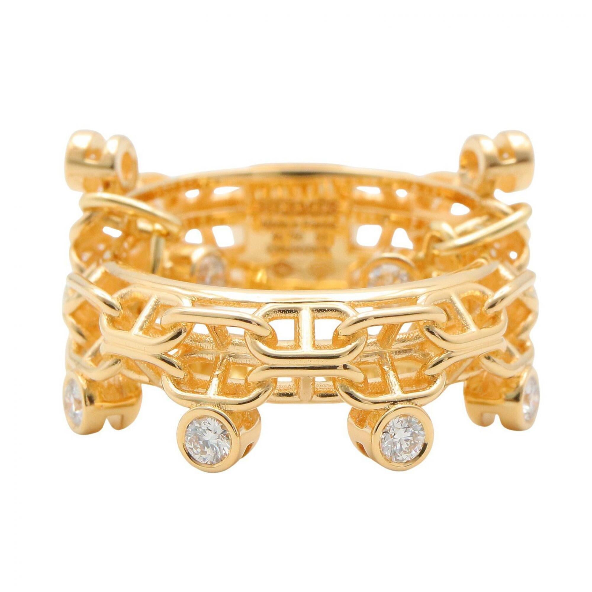 Hermes Gold Clear Yellow Gold (18K) Band Ring (Pre-Owned)