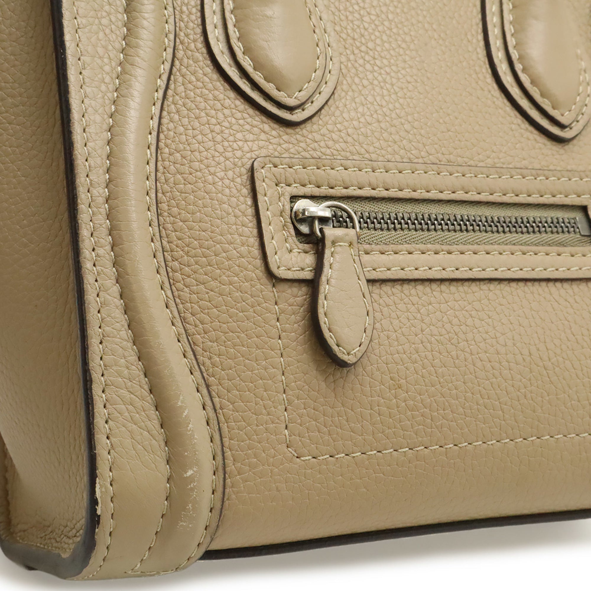 Celine Beige Leather Handbag Shoulder Bag (Pre-Owned)