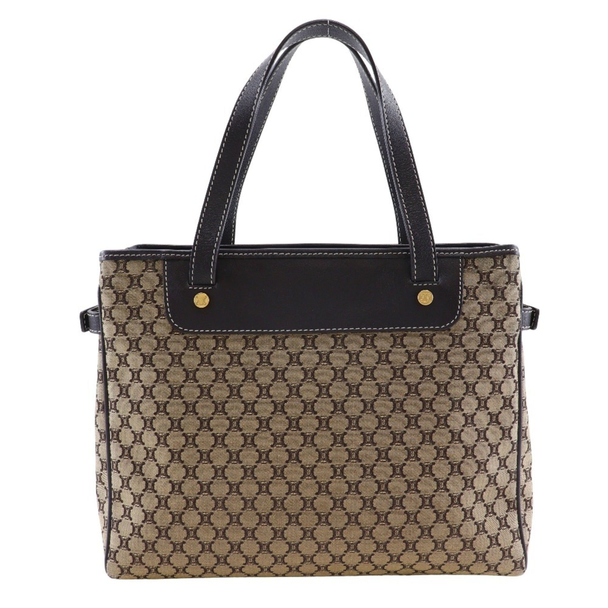 Celine Macadam Brown Canvas Leather Handbag (Pre-Owned)