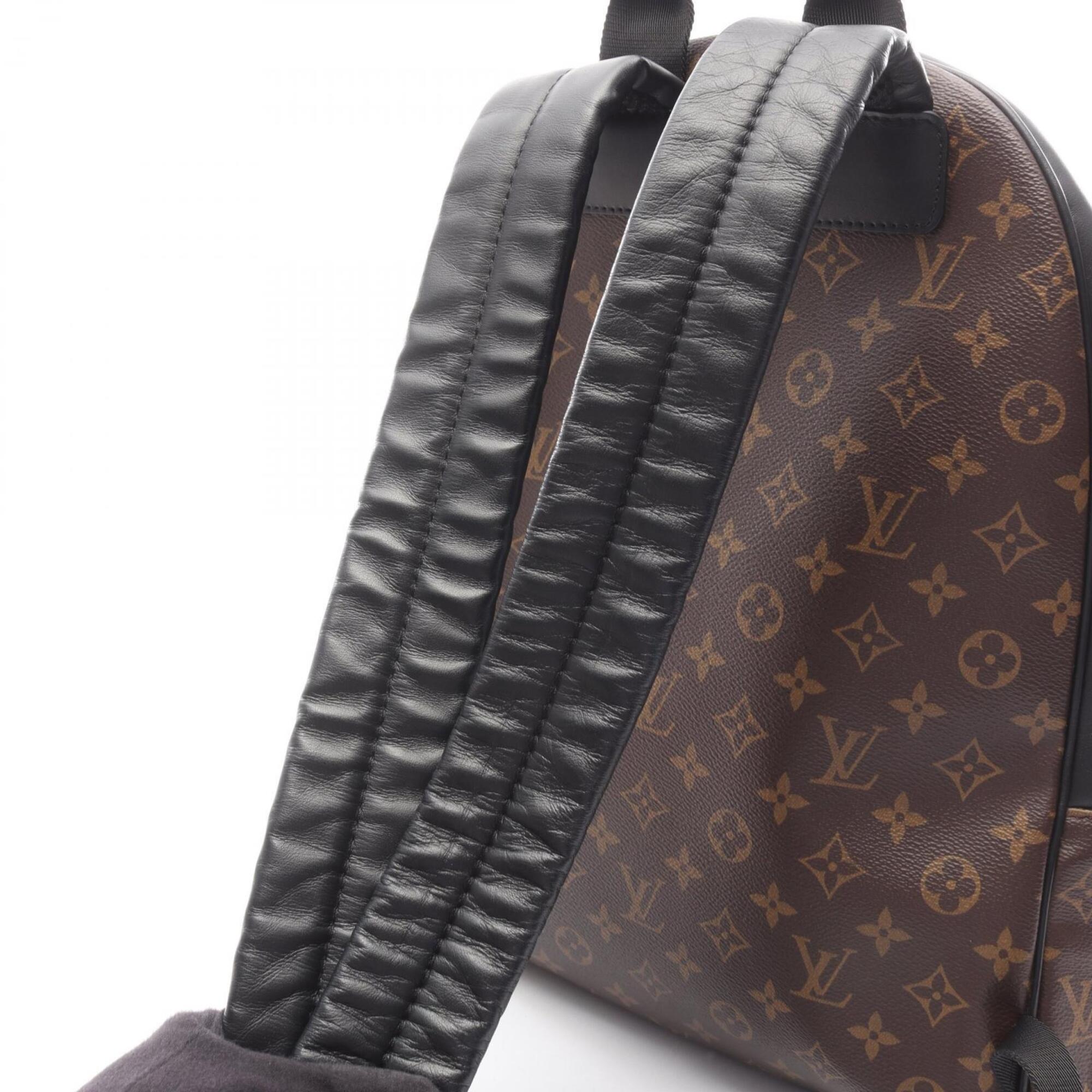 Louis Vuitton Black Brown Coated Canvas Leather Backpack Handbag (Pre-Owned)