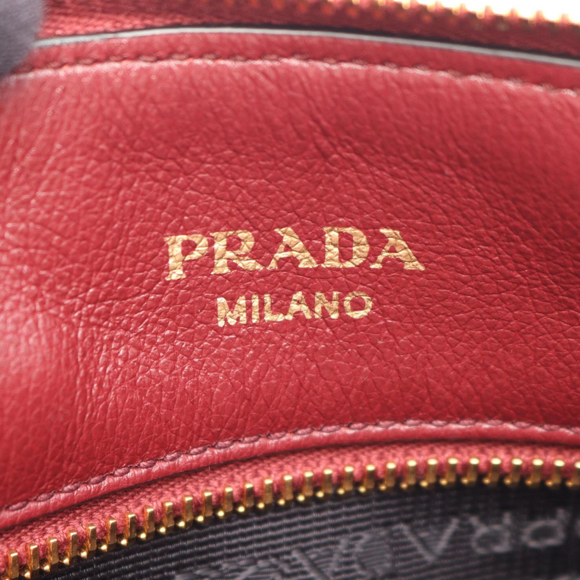 Prada Bordeaux Leather Handbag (Pre-Owned)