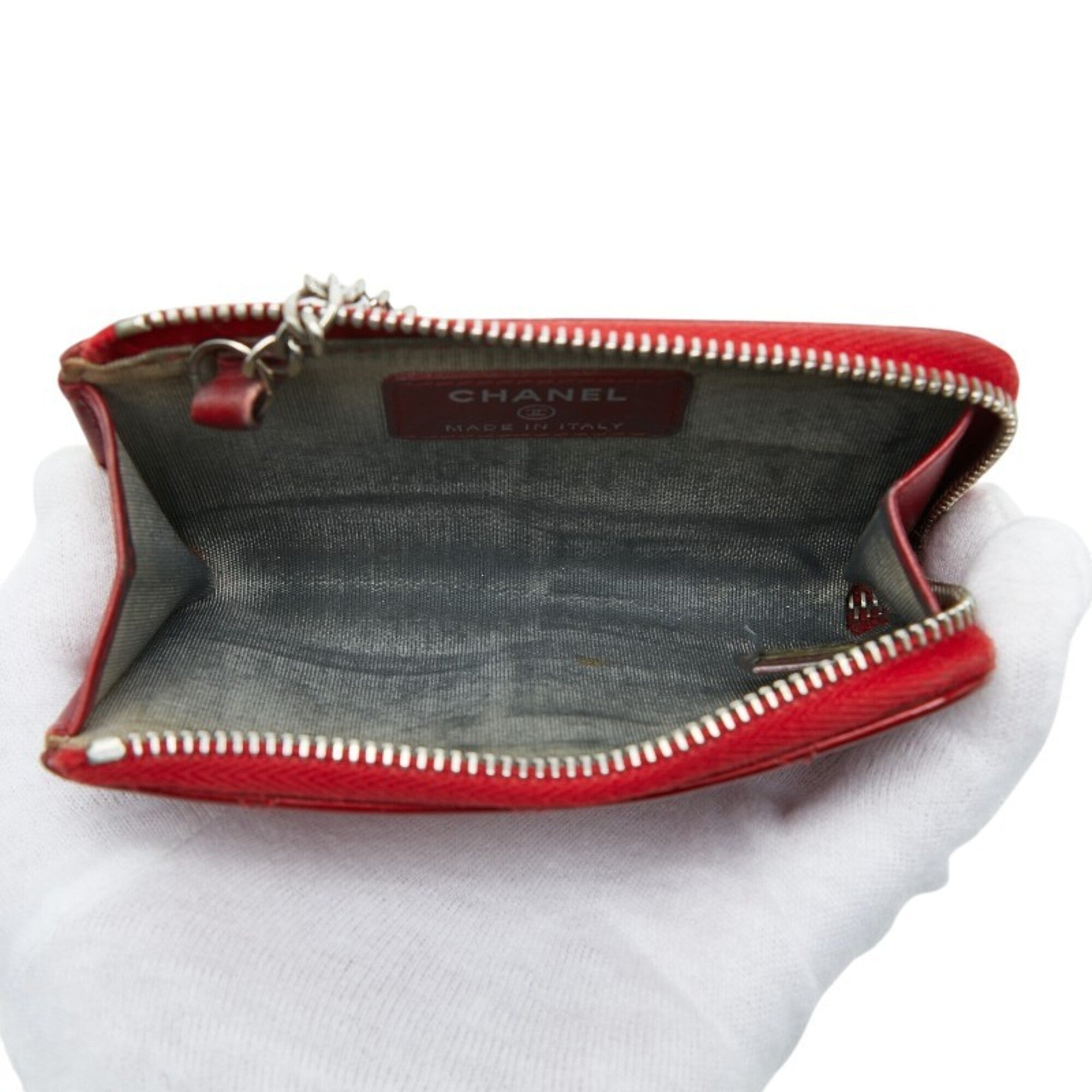 Chanel Red Color Patent Leather Coin Purse/Coin Case (Pre-Owned)