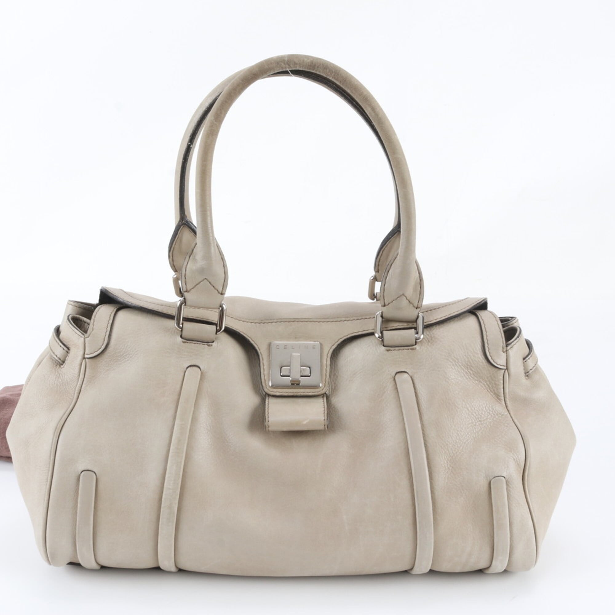 Celine Ivory Leather Handbag Shoulder Bag Tote Bag (Pre-Owned)