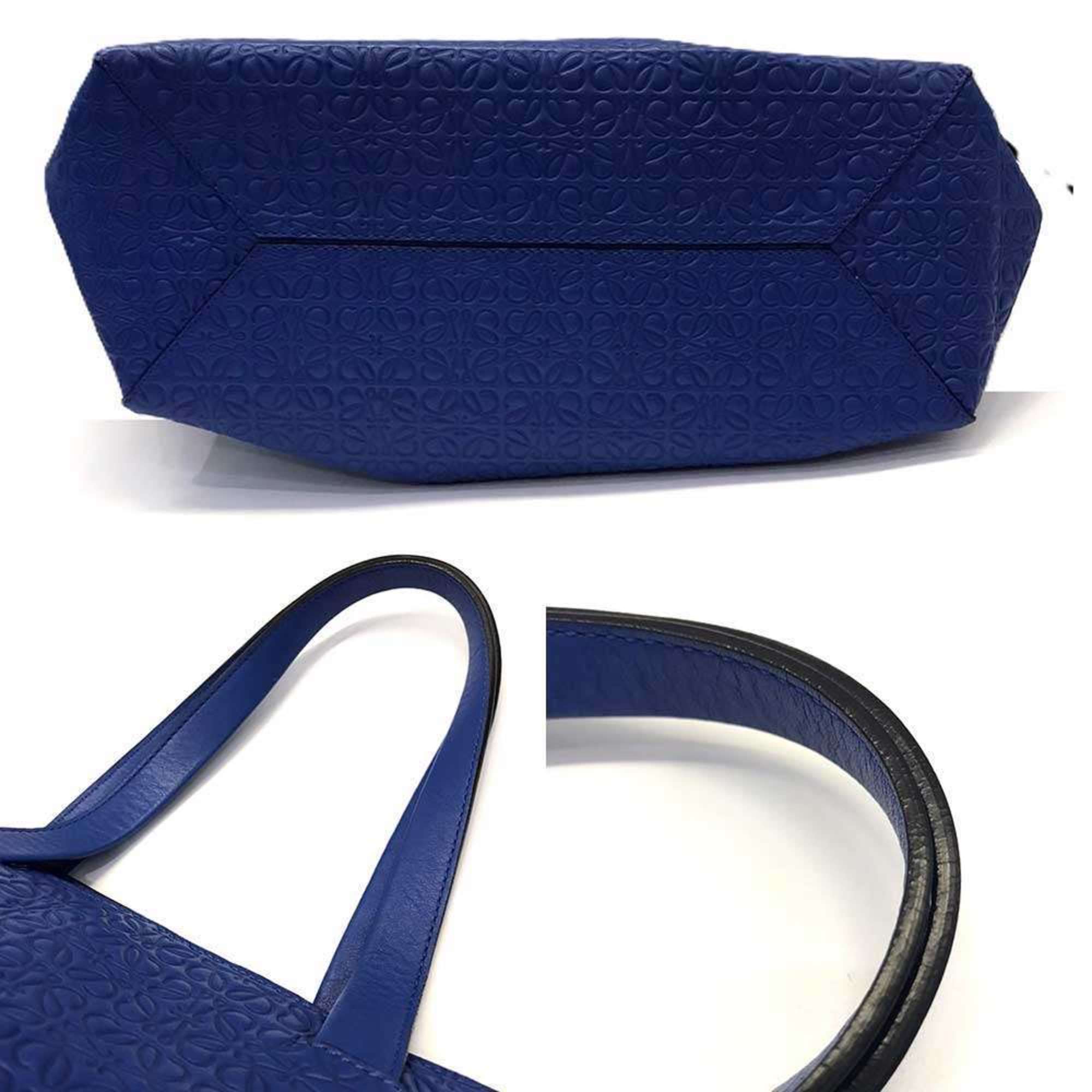 Loewe Blue Leather Tote Bag (Pre-Owned)