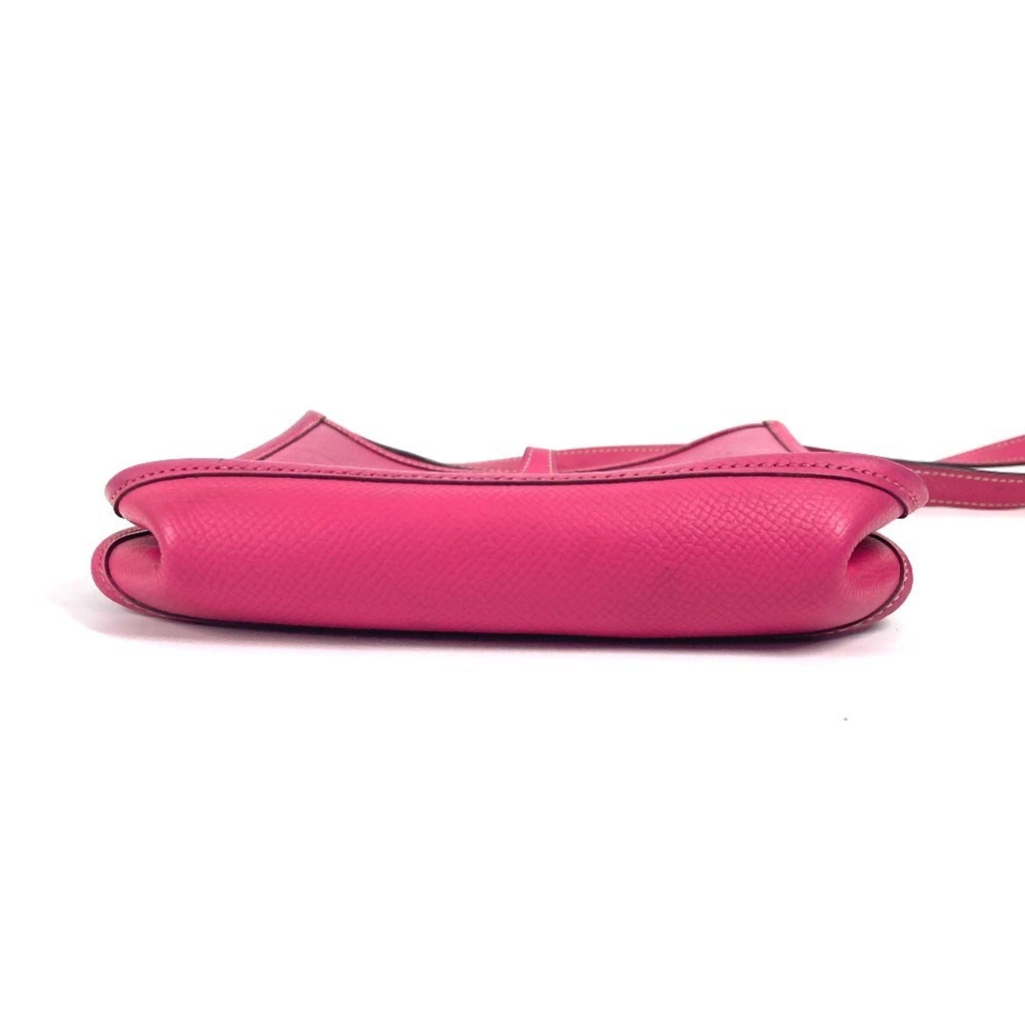 Hermes Evelyne Pink Leather Pochette Shoulder Bag (Pre-Owned)