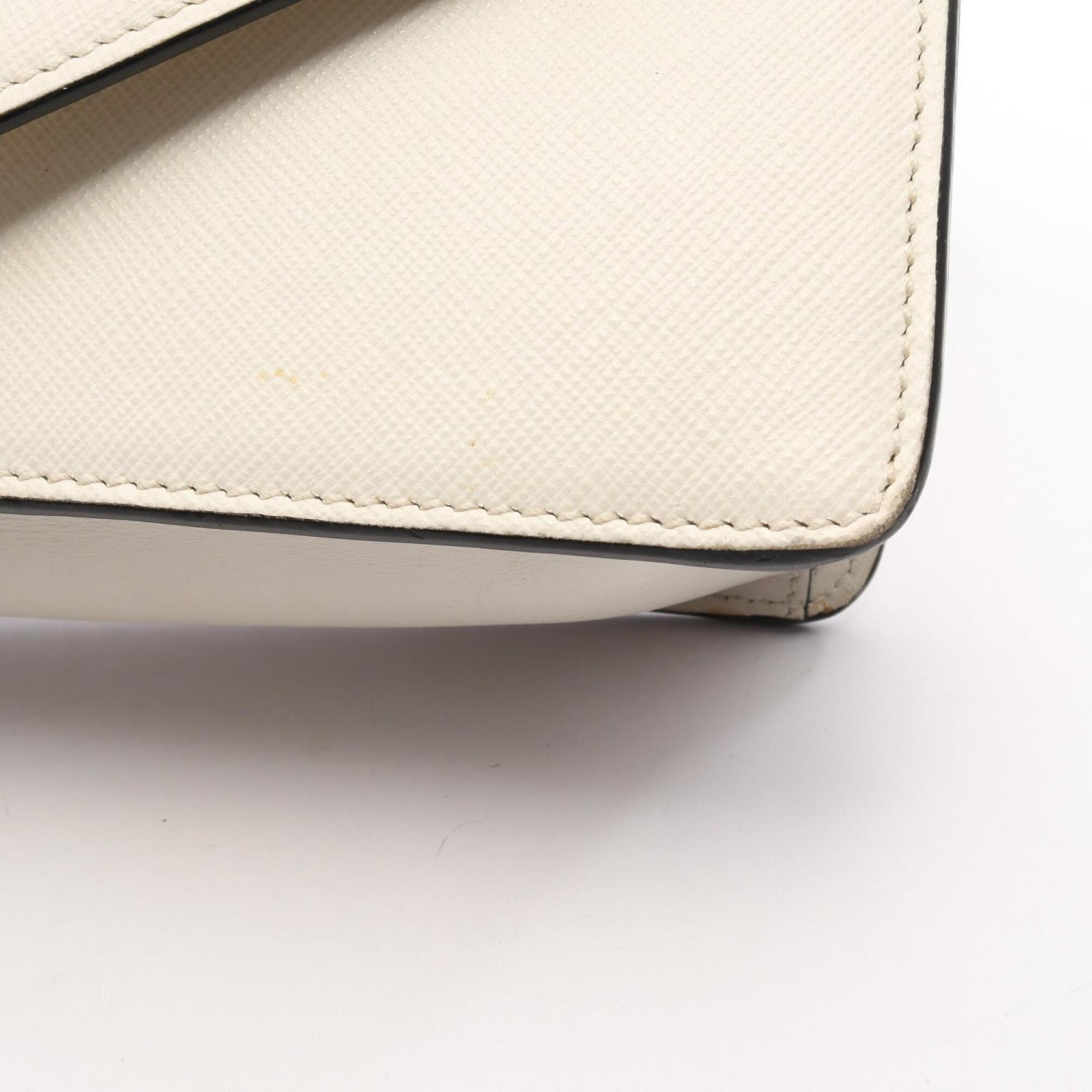 Prada White Saffiano Handbag Shoulder Bag (Pre-Owned)