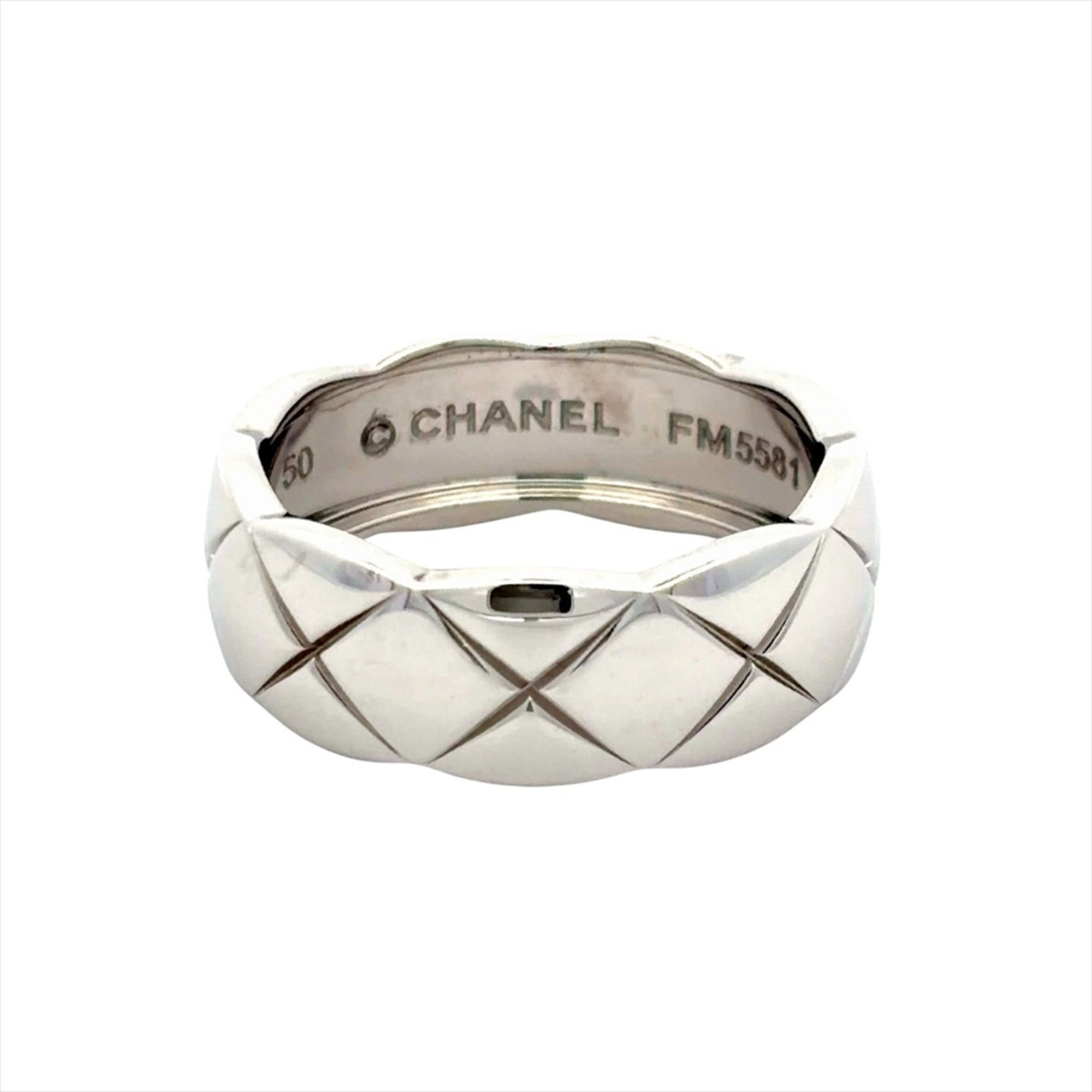 Chanel White Gold White Gold (18K) Band Ring (Pre-Owned)