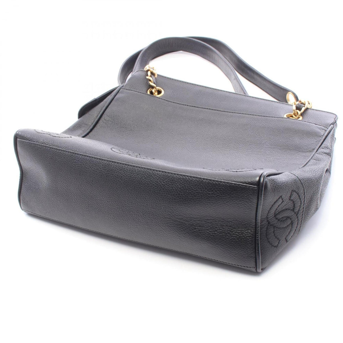 Chanel Black Grained Calfskin Handbag Tote Bag (Pre-Owned)