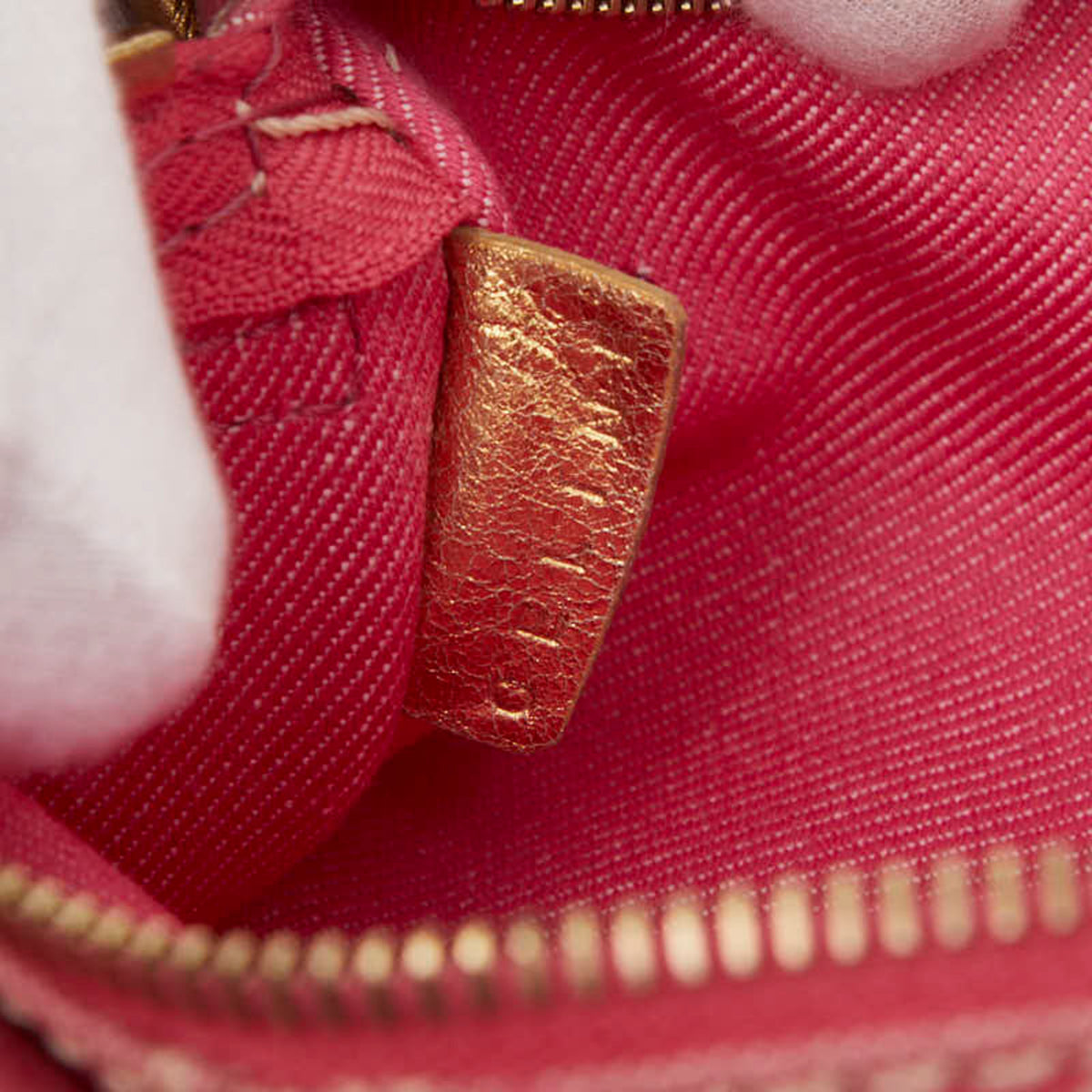 Celine Gold Pink Denim Sling Bag (Pre-Owned)