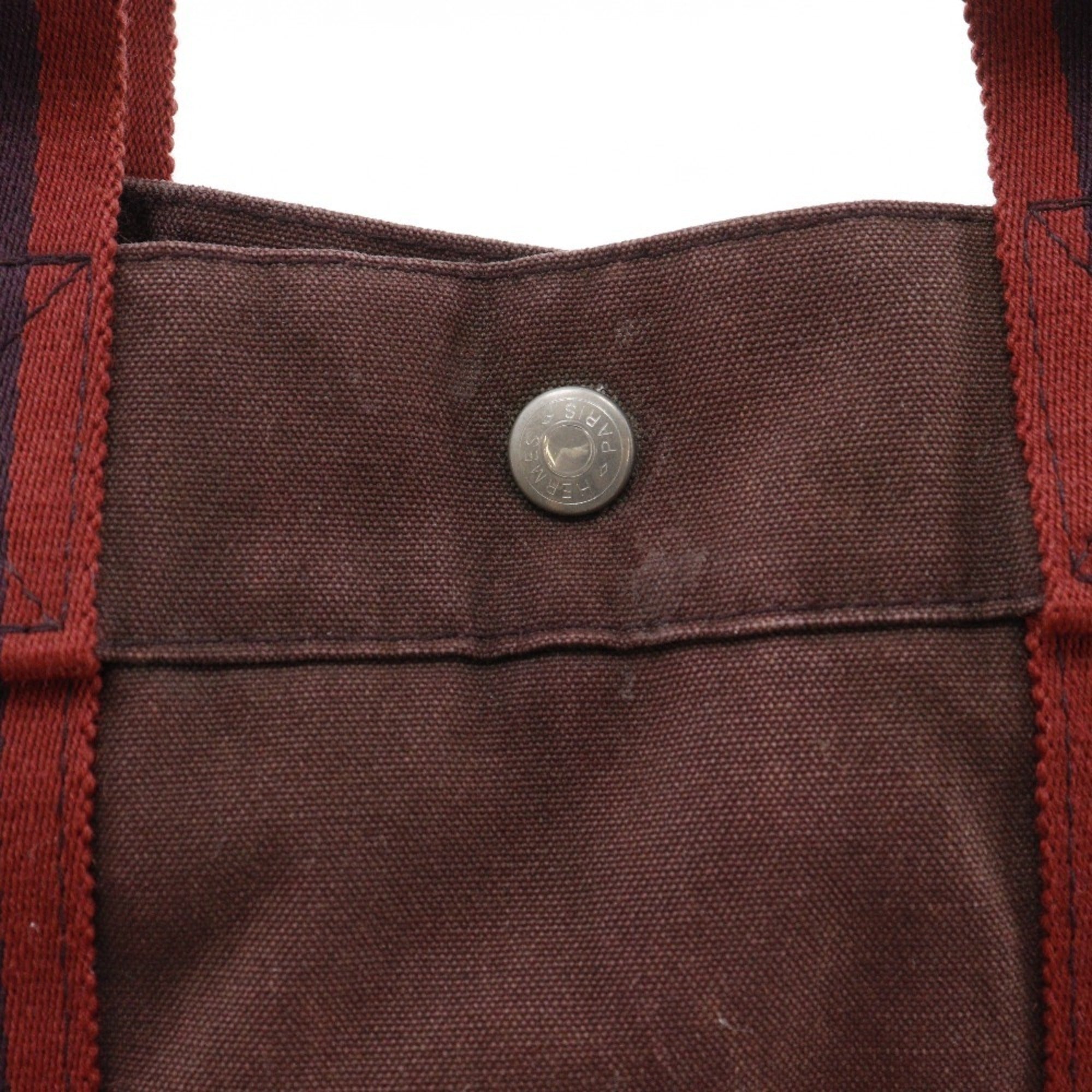 Hermes Brown Cotton Canvas Handbag (Pre-Owned)