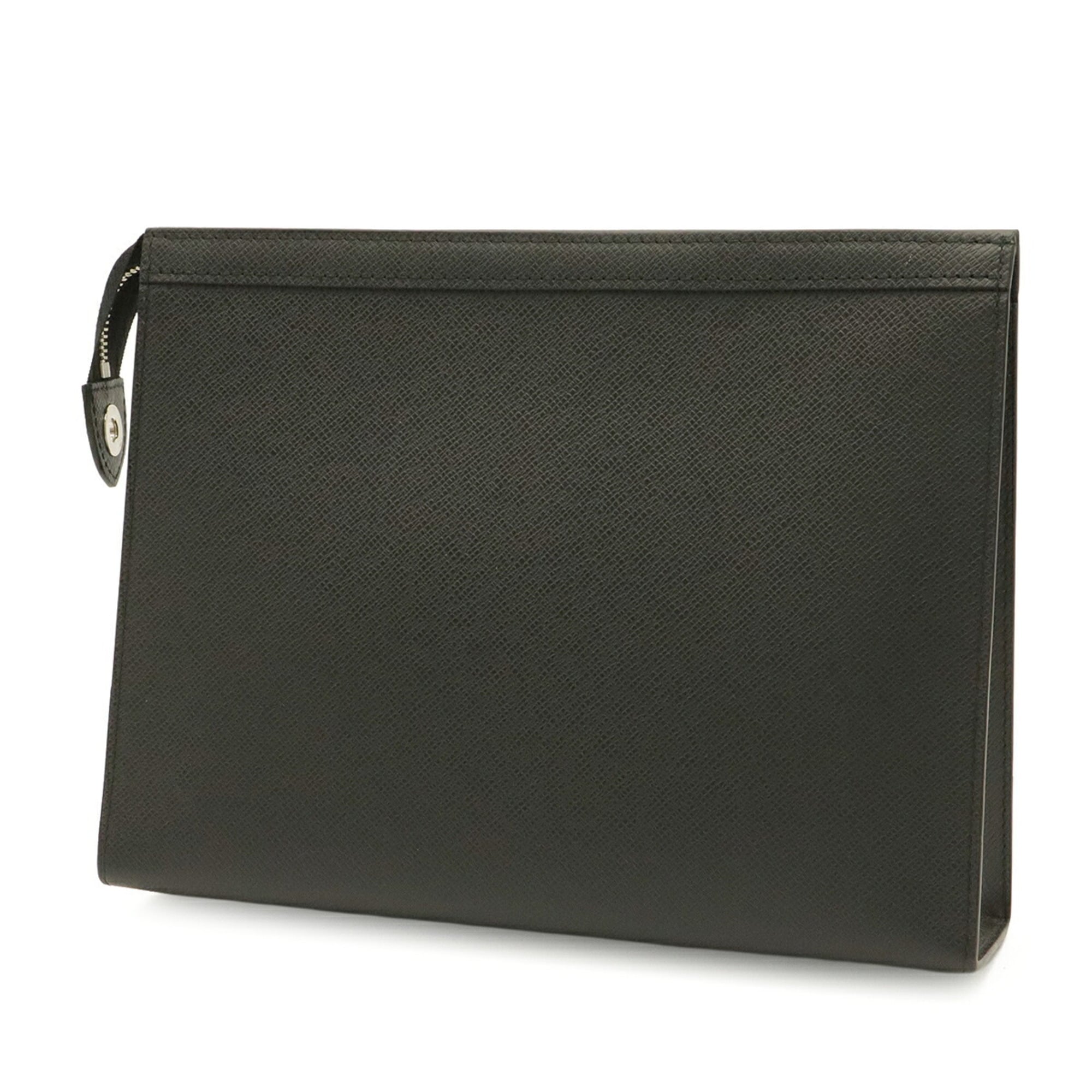 Louis Vuitton Noir Taiga Leather Leather Clutch Bag Pochette (Pre-Owned)