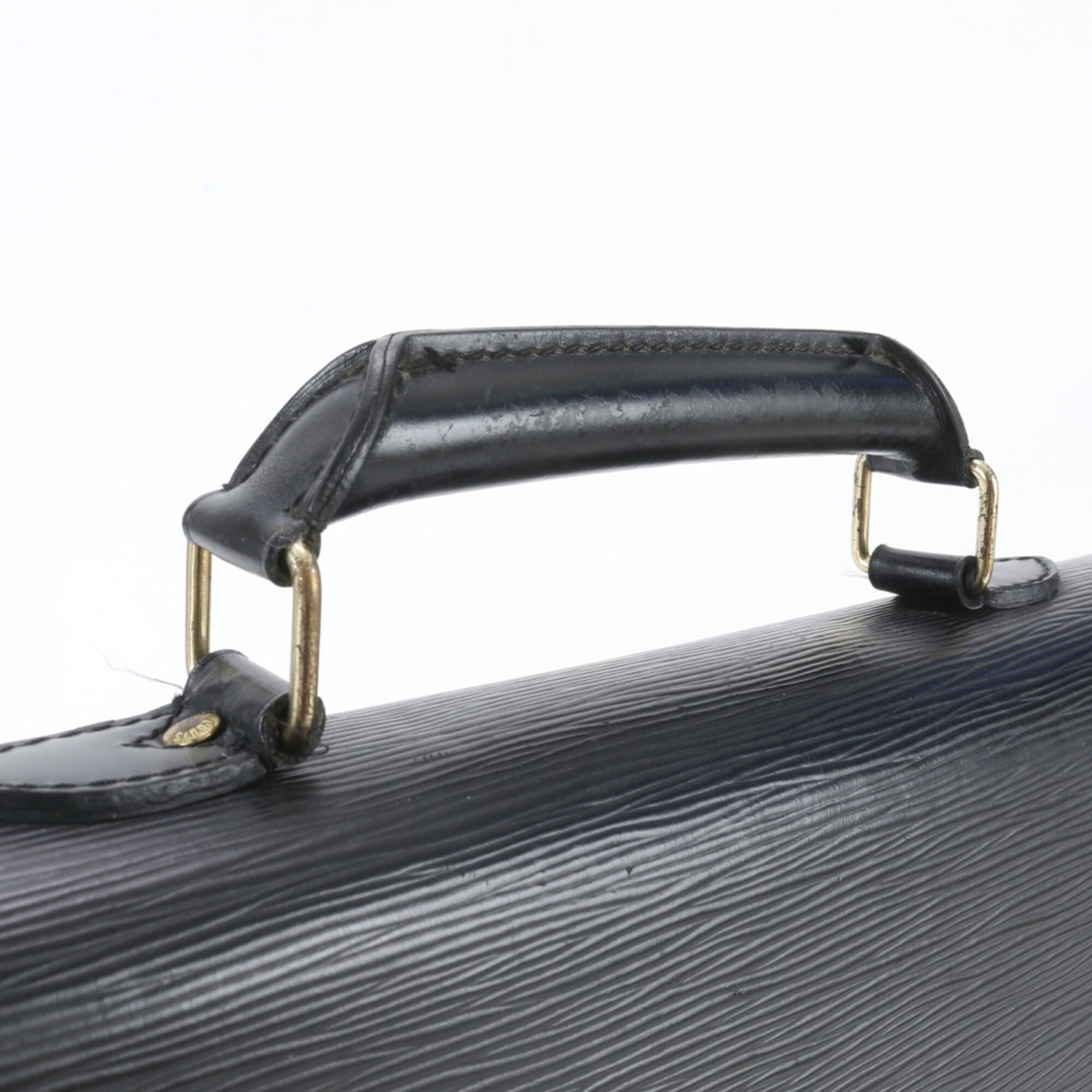 Louis Vuitton Noir Leather Tote Bag (Pre-Owned)