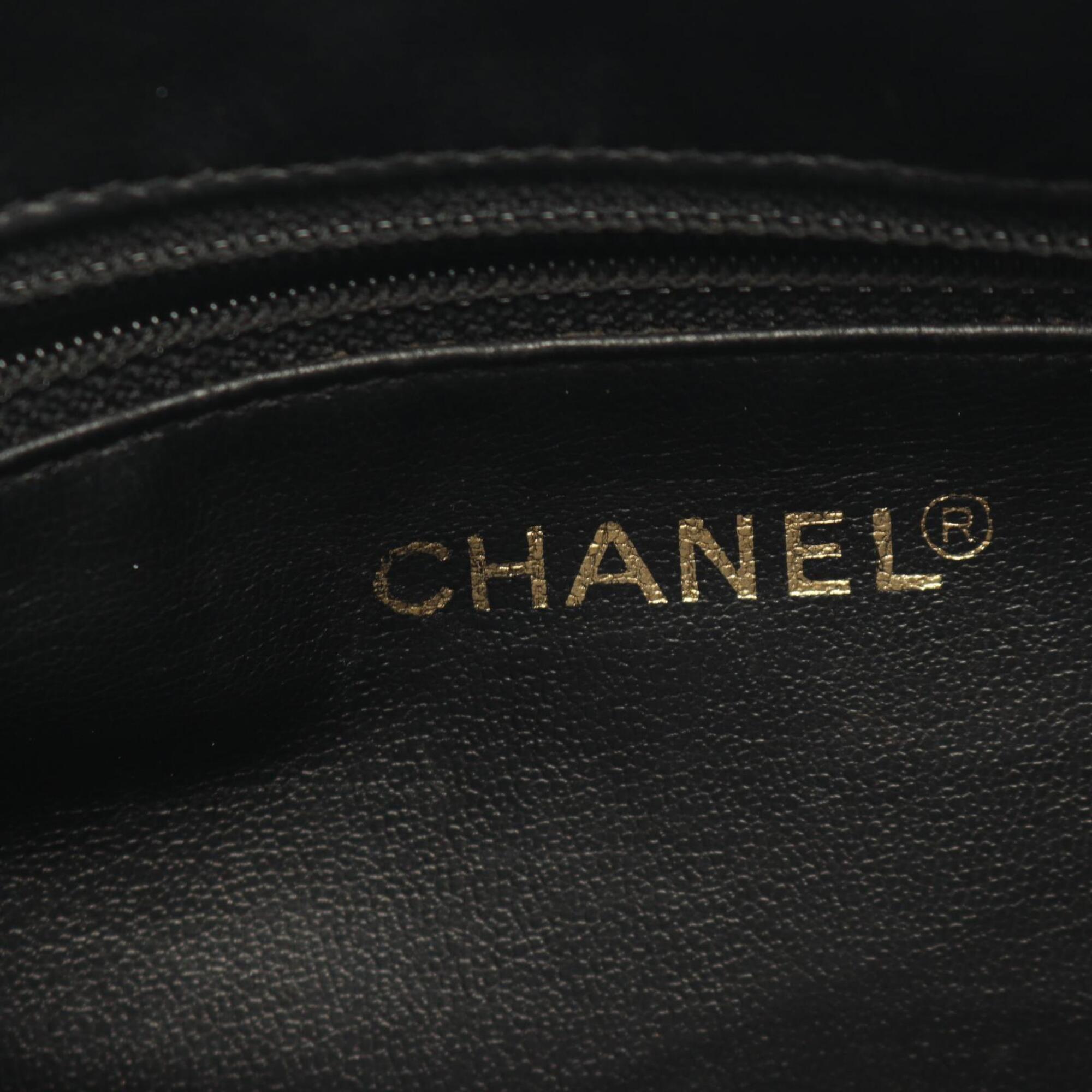 Chanel Black Leather Handbag Tote Bag (Pre-Owned)