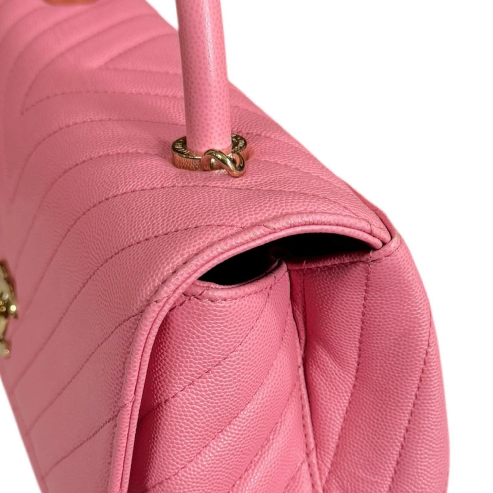 Chanel Pink Grained Calfskin Shoulder Bag (Pre-Owned)