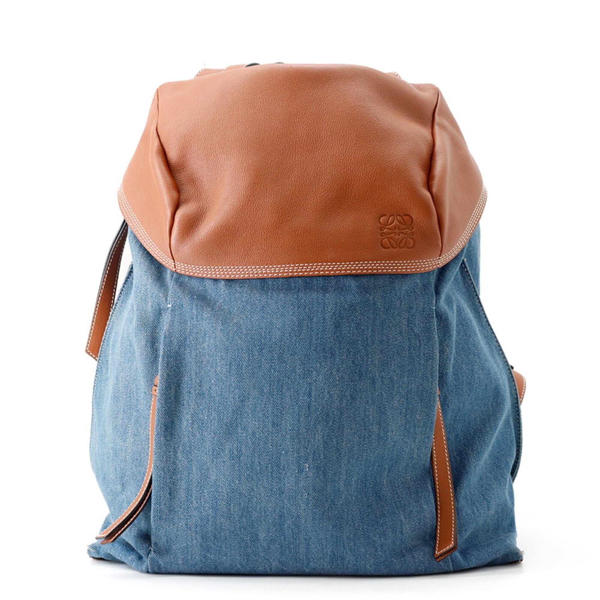 Loewe Blue Denim Leather Backpack (Pre-Owned)