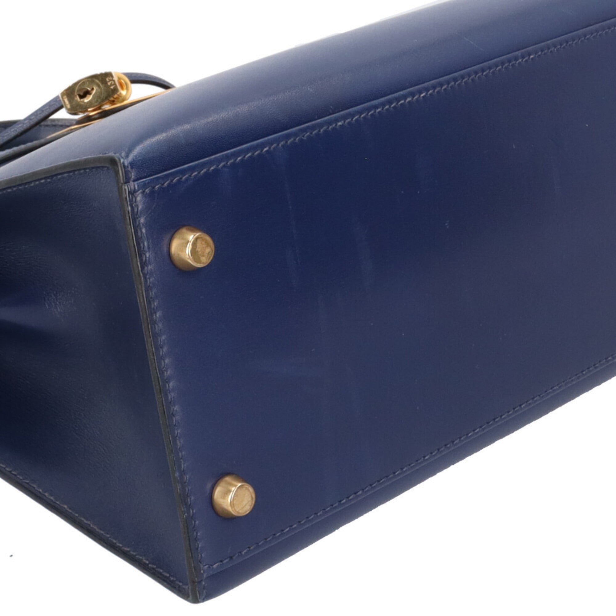 Hermes Bleu Saphir Navy Box Calf Leather Shoulder Bag (Pre-Owned)