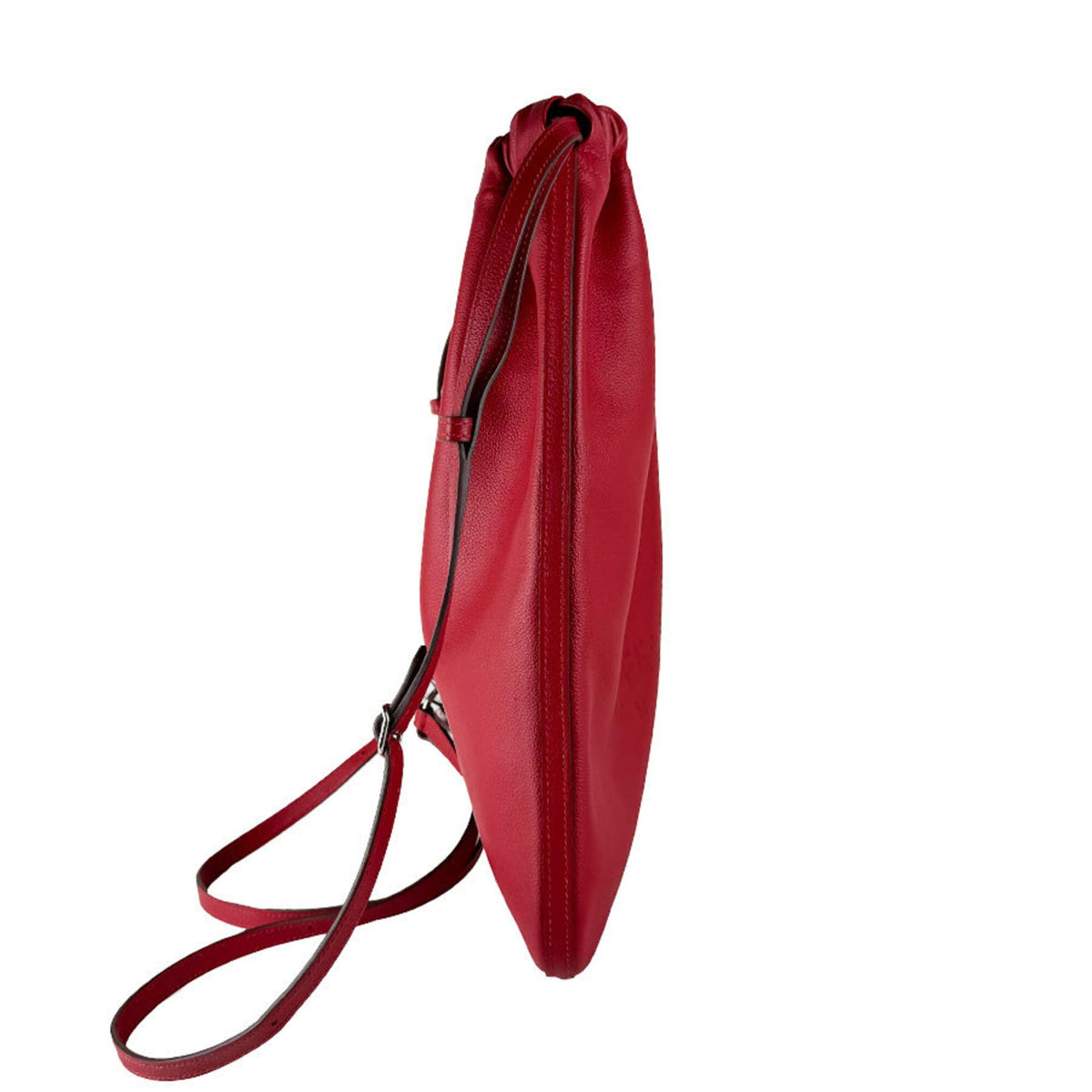 Hermes Red Color Leather Backpack Shoulder Bag (Pre-Owned)