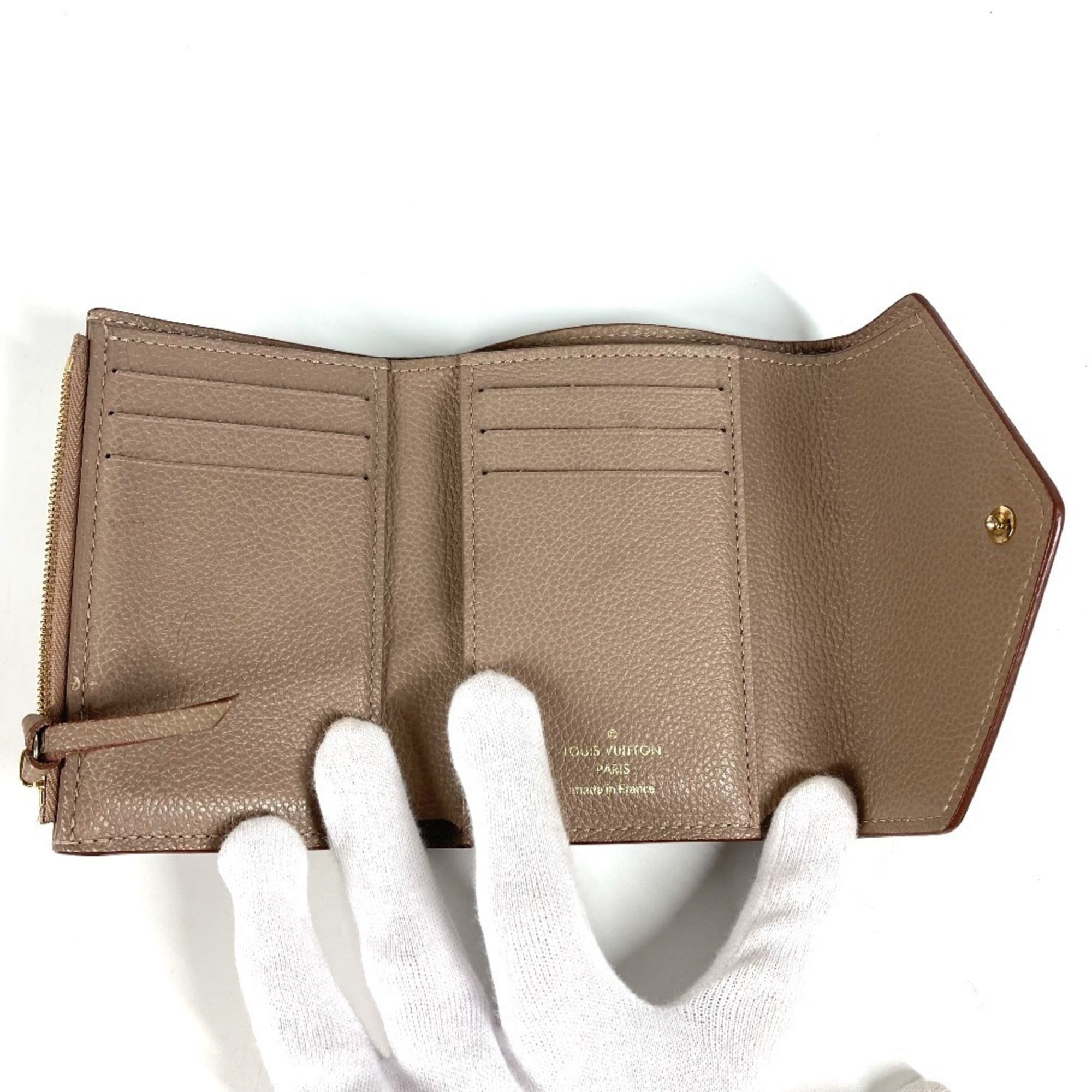 Louis Vuitton Beige Monogram Empreinte Wallet (Tri-Fold) (Pre-Owned)