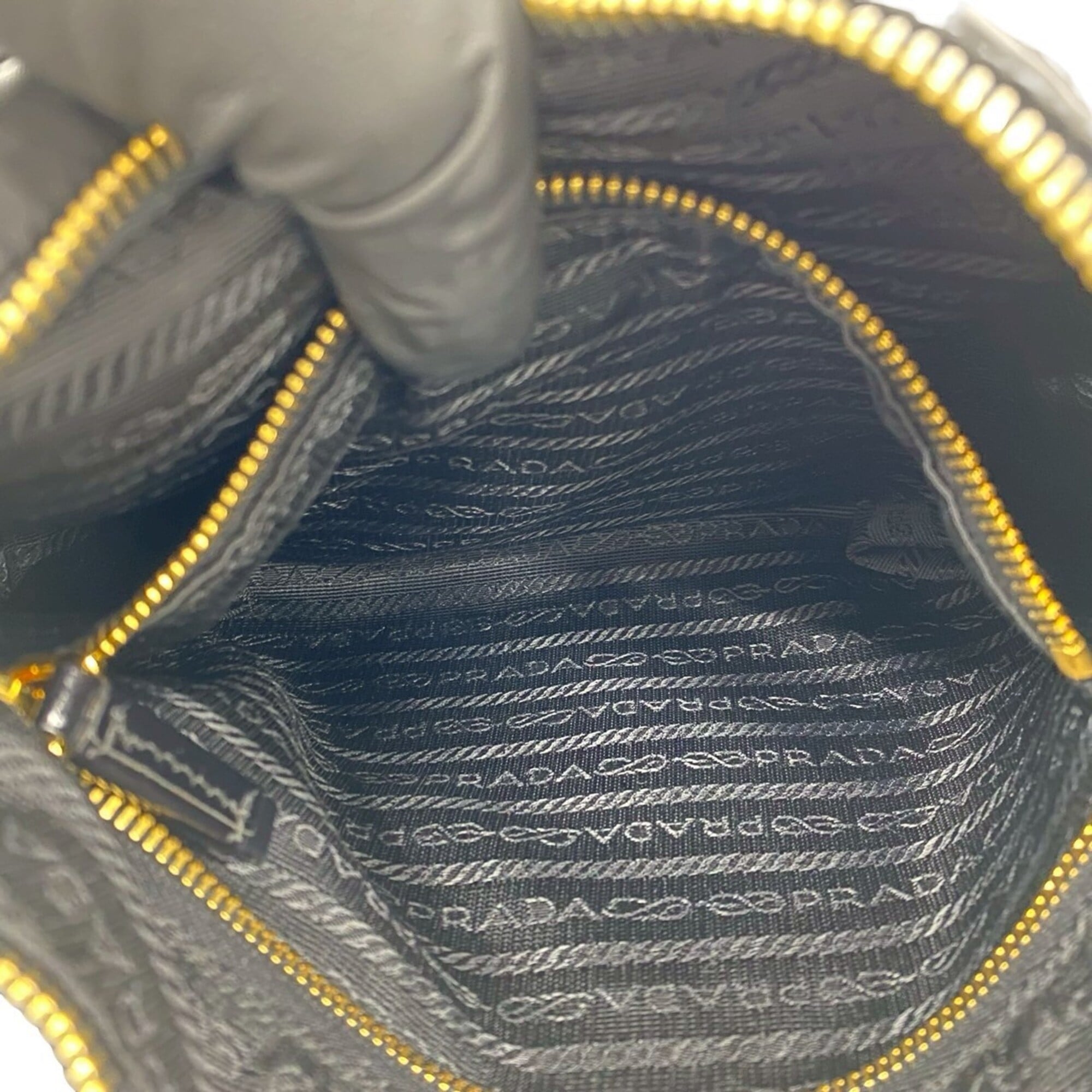Prada Black Nylon Patent Leather Shoulder Bag (Pre-Owned)