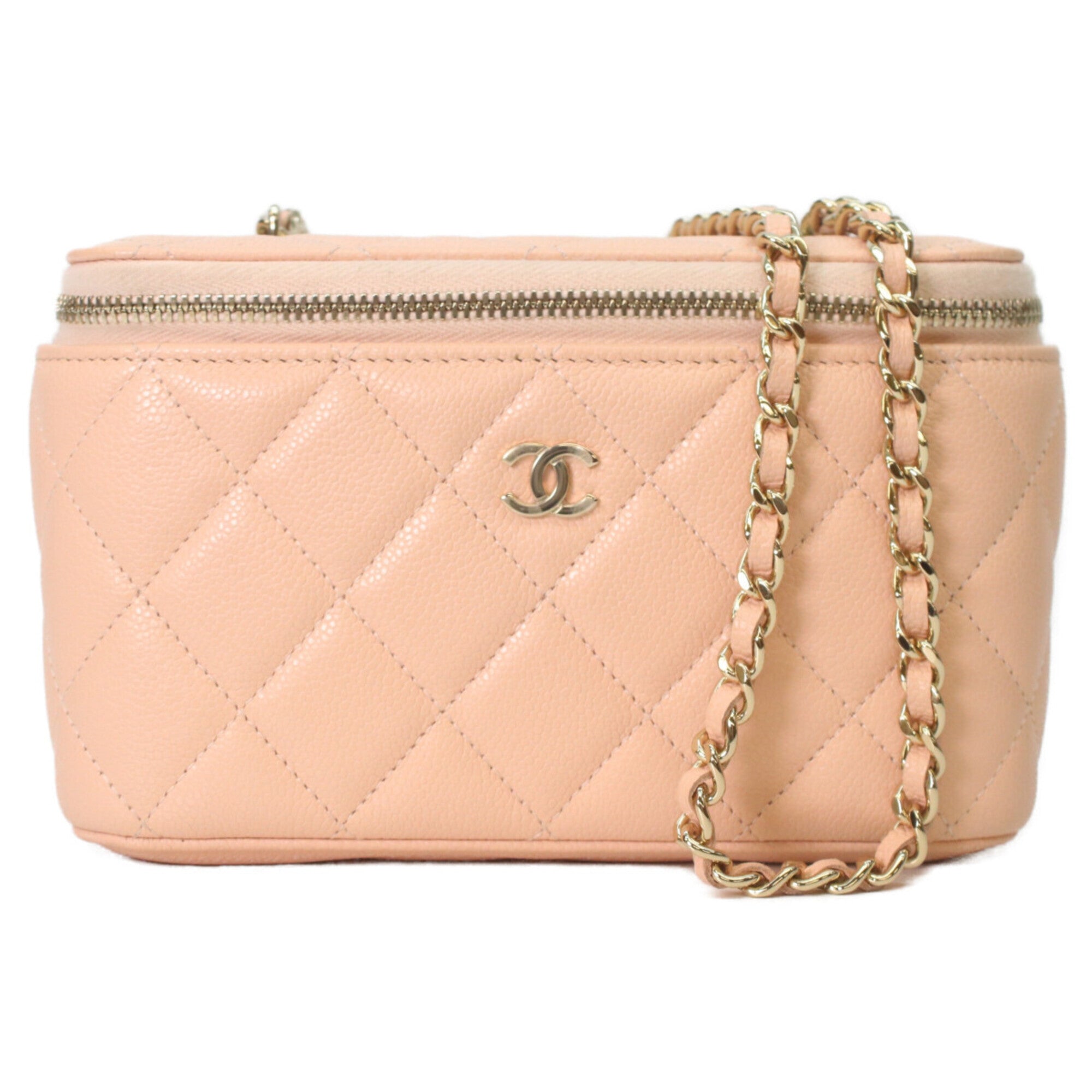 Chanel Pink Grained Calfskin Shoulder Bag (Pre-Owned)