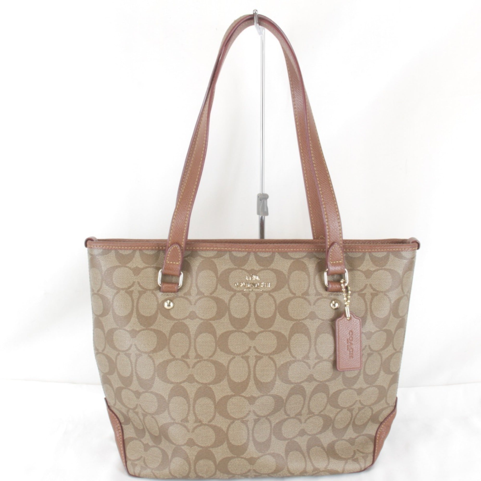 Coach Brown Pvc Leather Tote Bag (Pre-Owned)