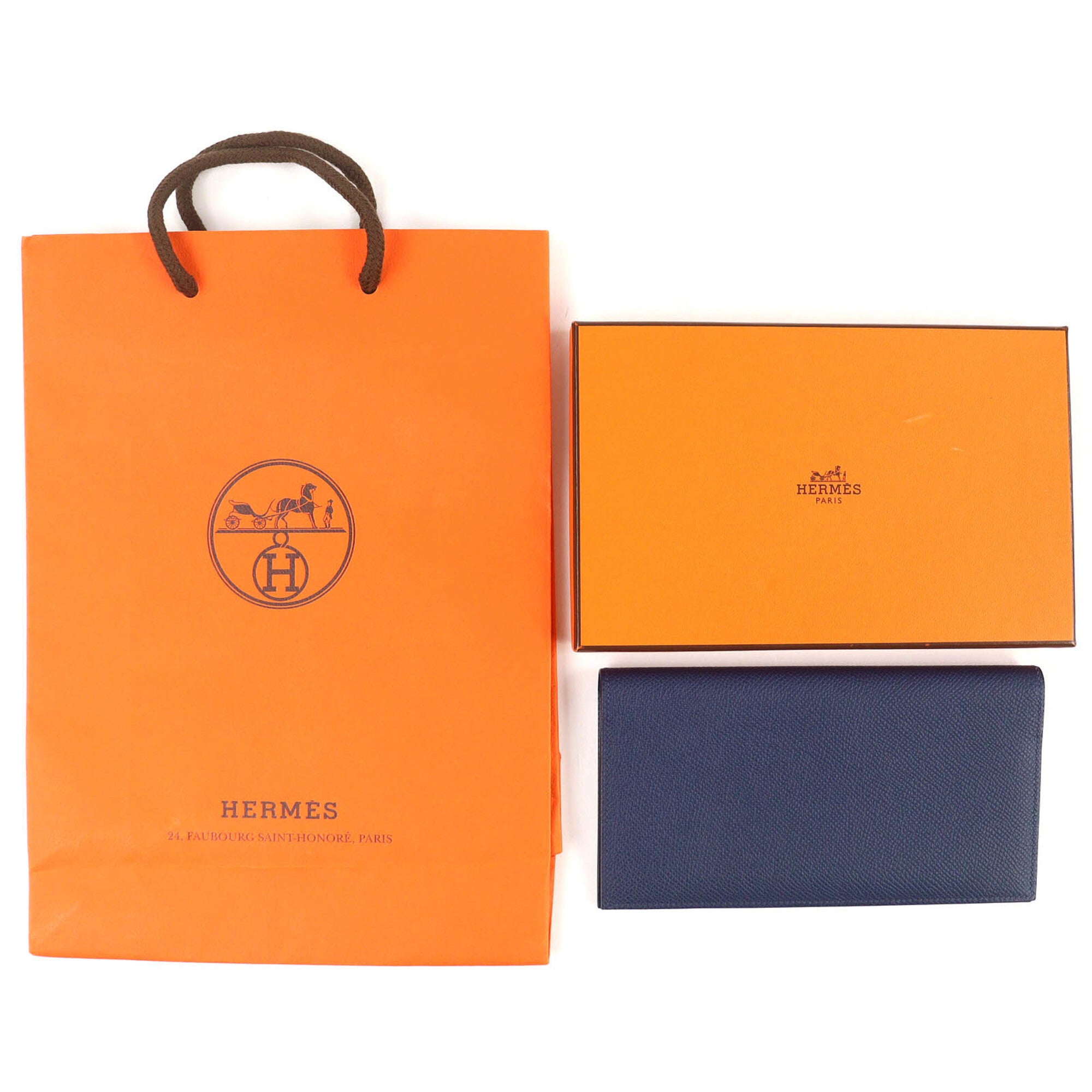Hermes Mc2 Navy Epsom Leather Wallet (Bi-Fold) (Pre-Owned)