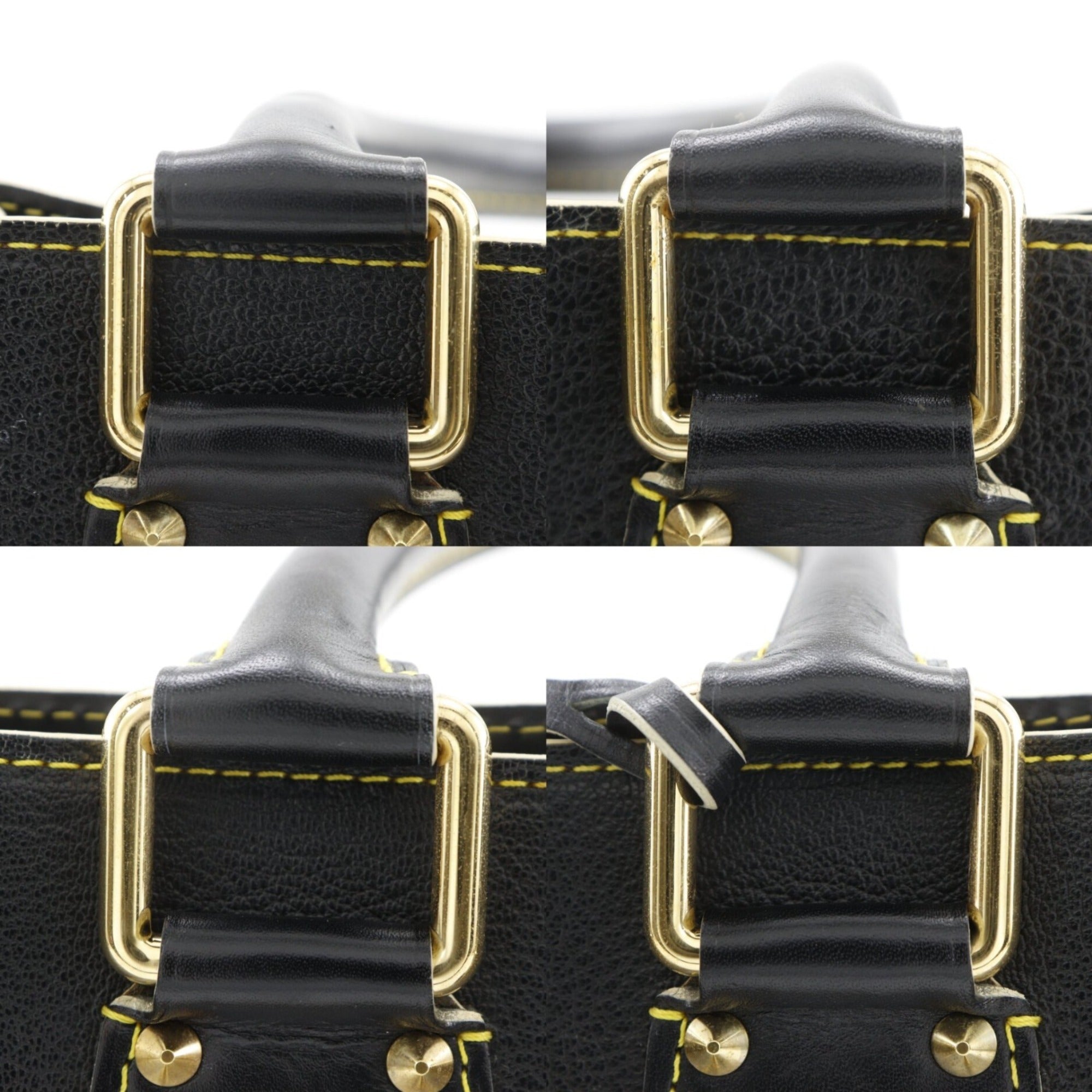 Louis Vuitton Black Noir Leather Tote Bag (Pre-Owned)