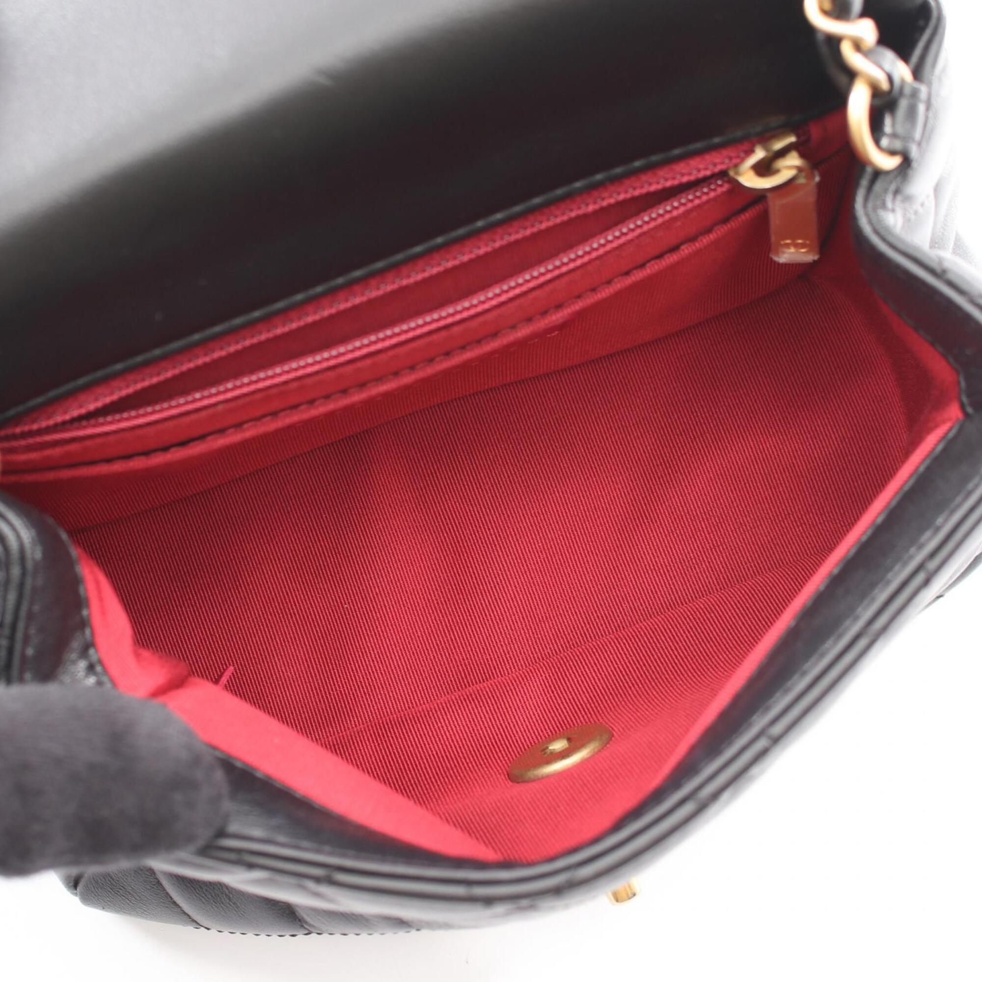 Chanel Black Leather Handbag Shoulder Bag (Pre-Owned)
