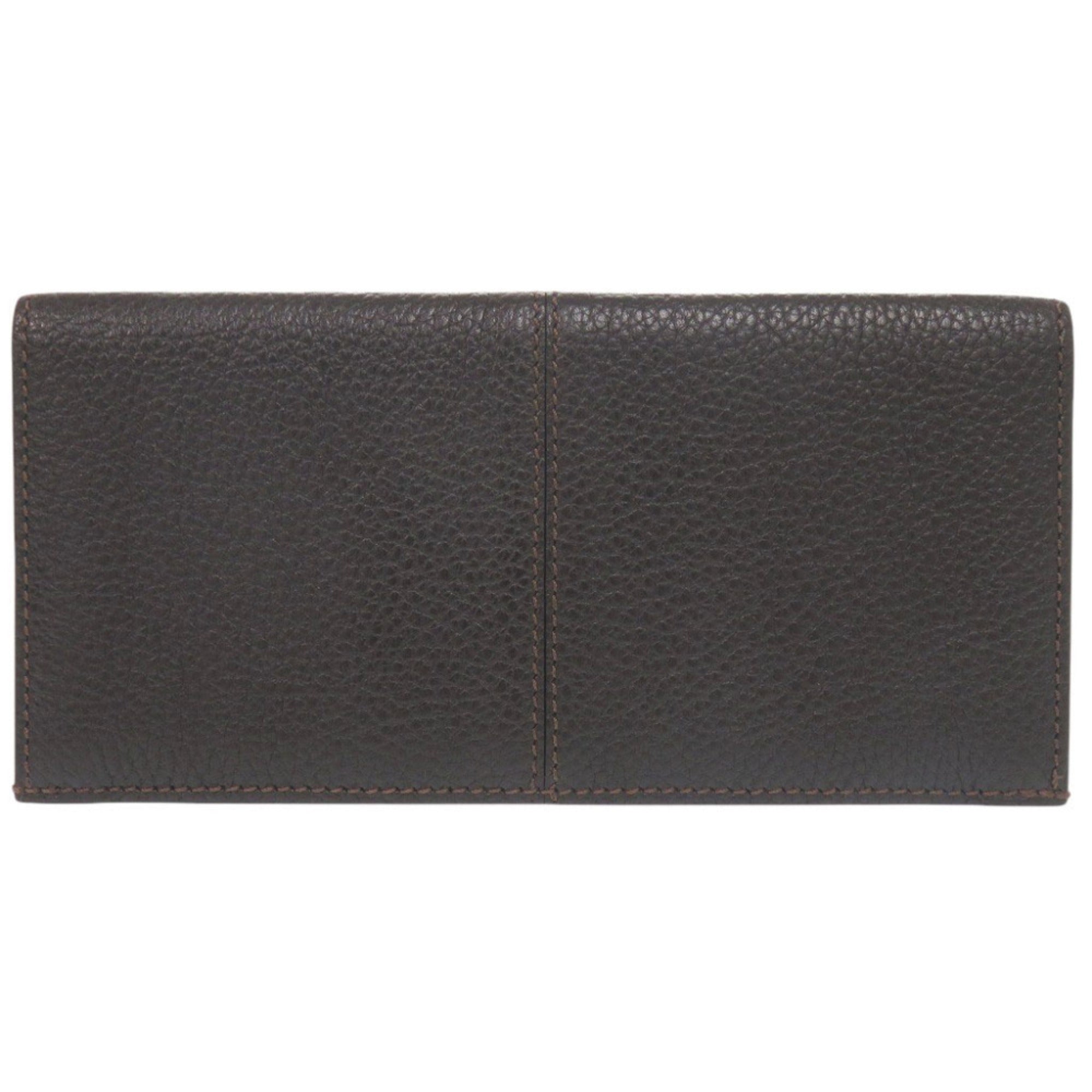 Cartier Dark Brown Leather Long Wallet (Bi-Fold) (Pre-Owned)