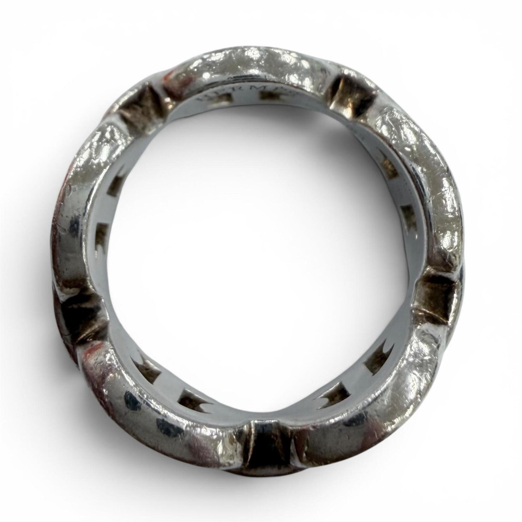 Hermes Silver Silver 925 Band Ring (Pre-Owned)