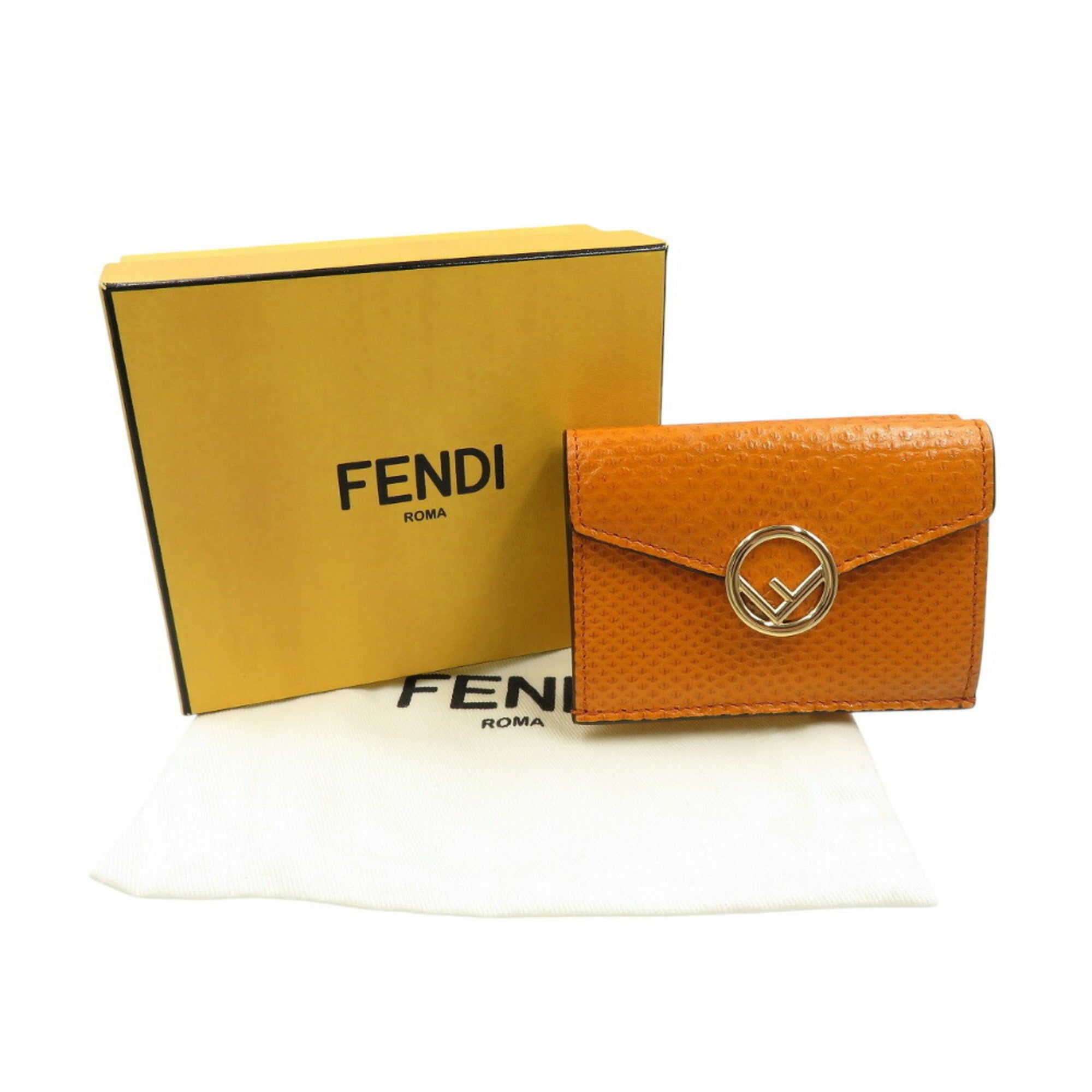 Fendi Yellow Leather Wallet (Tri-Fold) (Pre-Owned)