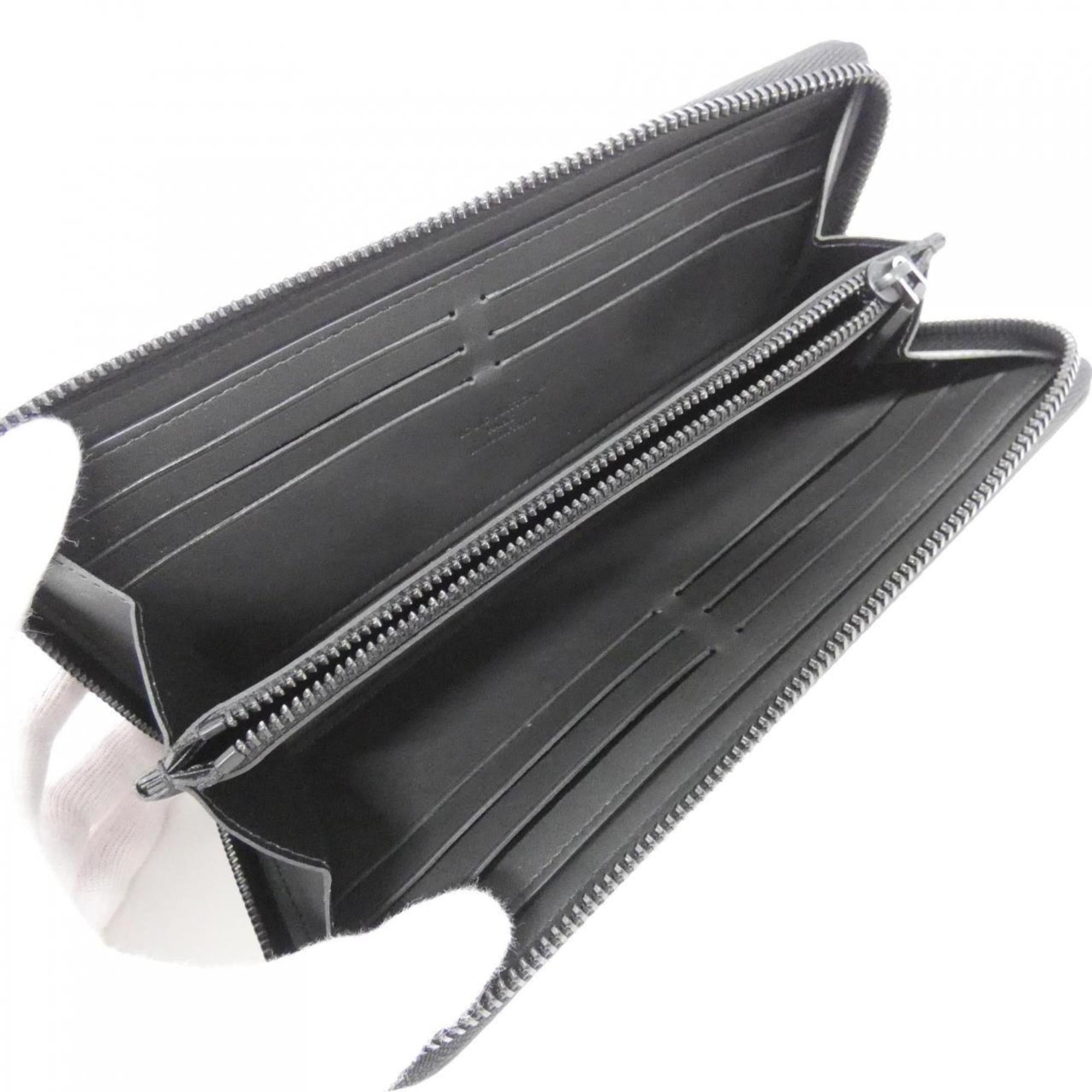 Louis Vuitton Black Leather Long Wallet (Bi-Fold) (Pre-Owned)