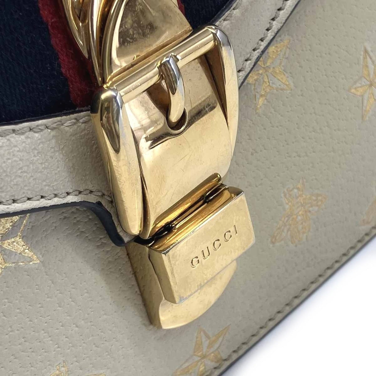 Gucci Ivory Leather Shoulder Bag (Pre-Owned)