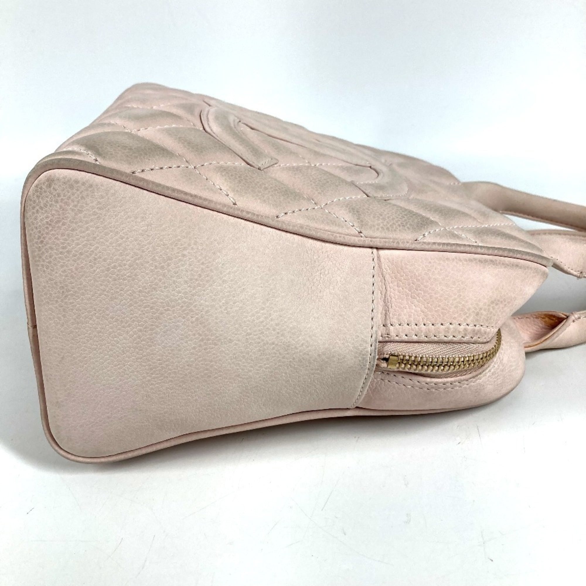Chanel Matelasse Light Pink Leather Boston Bag Handbag (Pre-Owned)