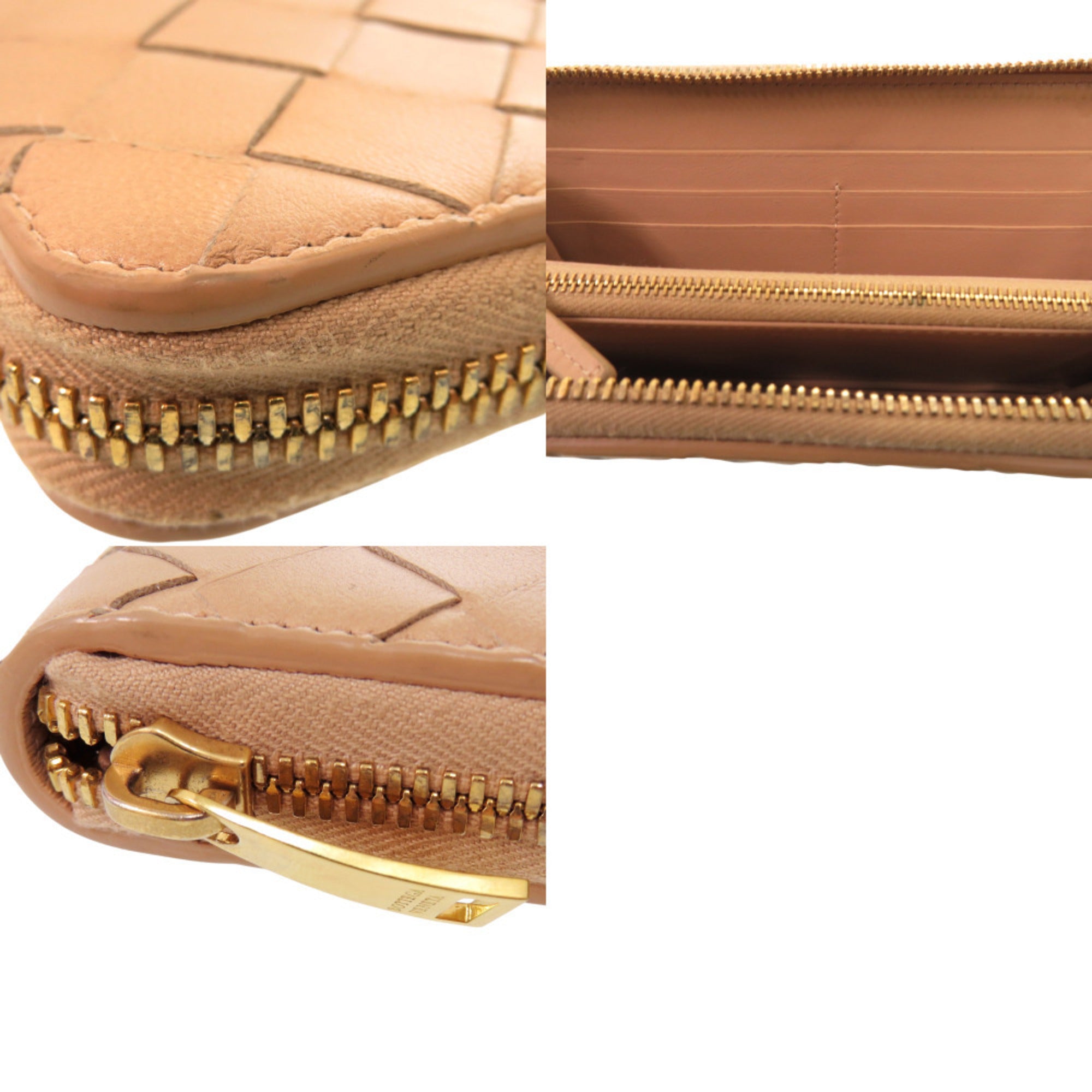 Bottega Veneta Beige Intrecciato Long Wallet (Bi-Fold) (Pre-Owned)