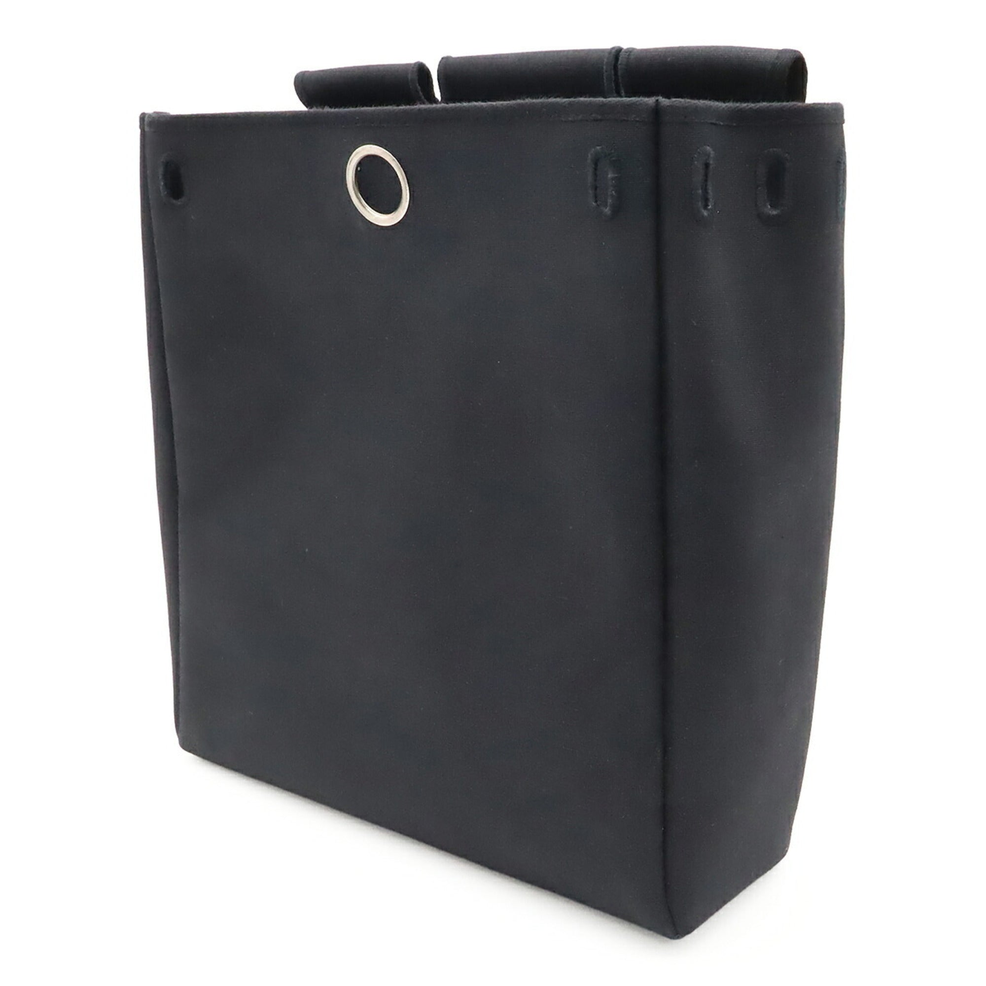 Hermes Black Toile Officier Leather Backpack Handbag (Pre-Owned)