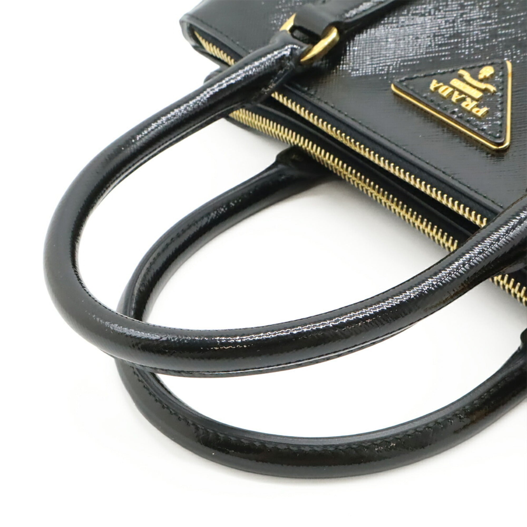 Prada Black Nero Patent Leather Handbag Shoulder Bag (Pre-Owned)