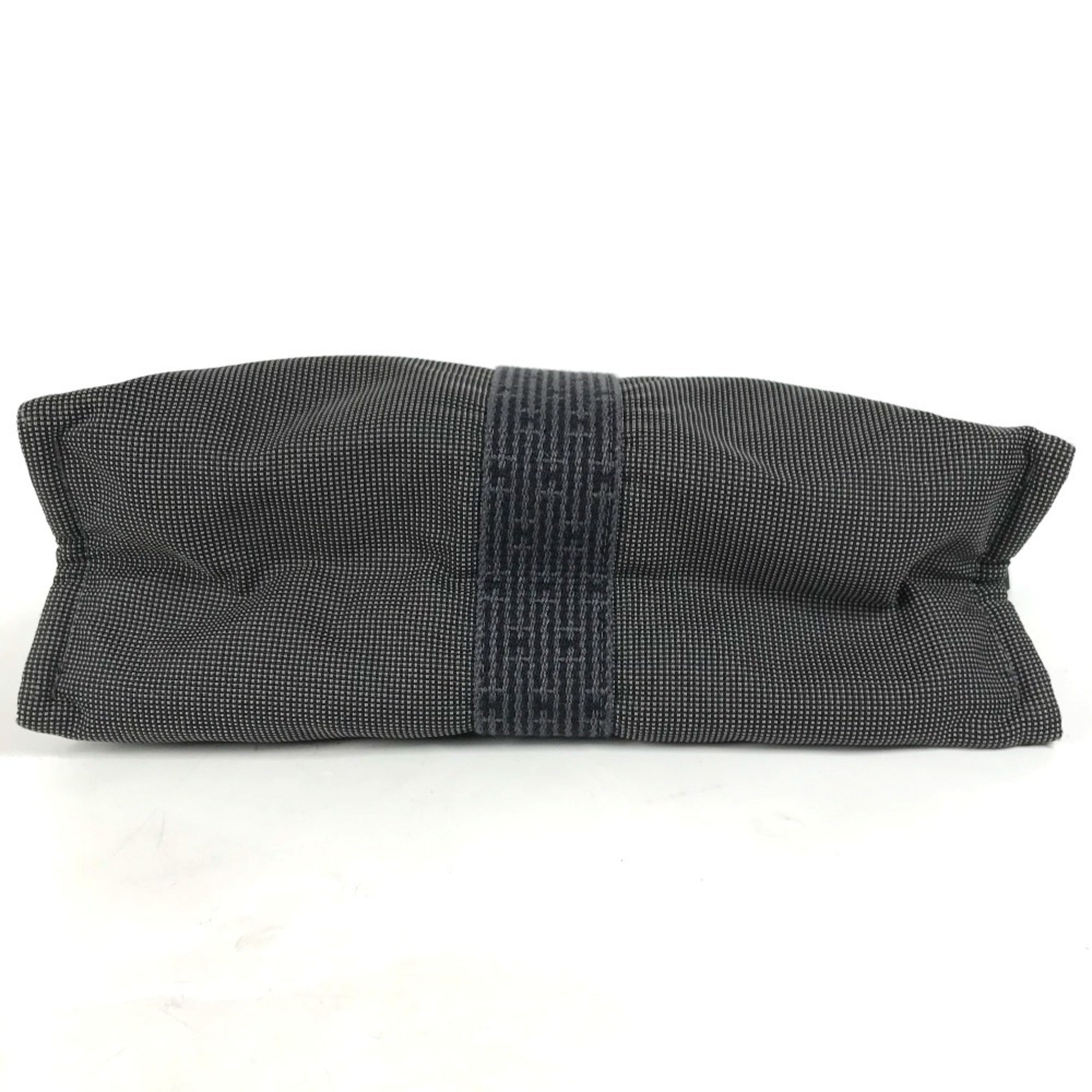 Hermes Her Line Gray Canvas Clutch Bag (Pre-Owned)