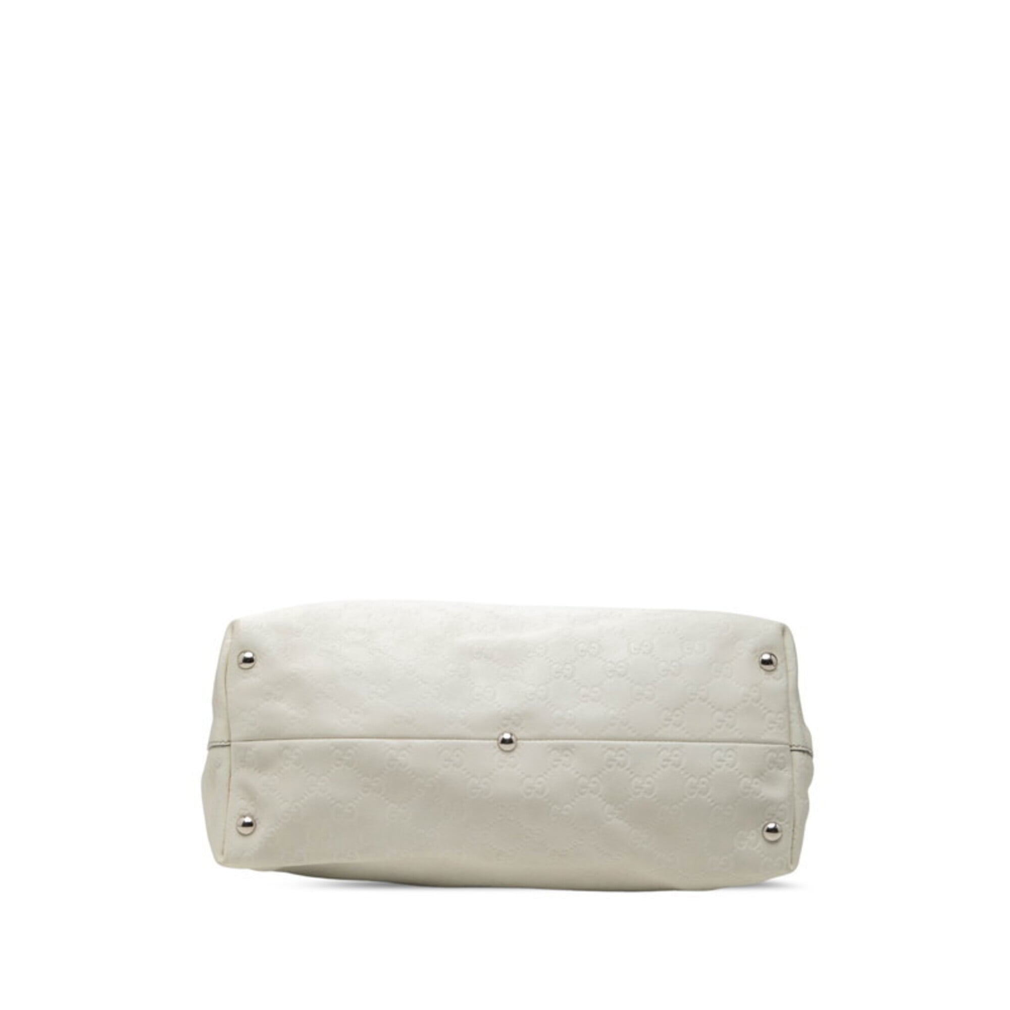 Gucci White Leather Shoulder Bag Tote Bag (Pre-Owned)